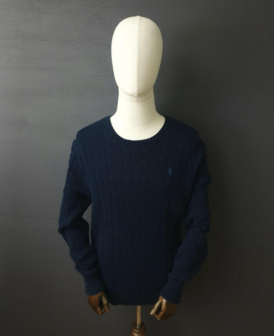 RALPH LAUREN Cable knit Sweater in Navy