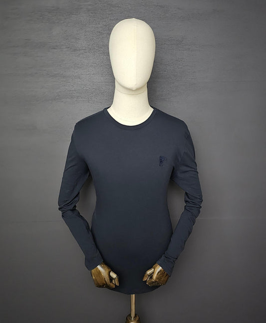 VERSACE Collection Medusa Embroidered Long-Sleeve T-Shirt