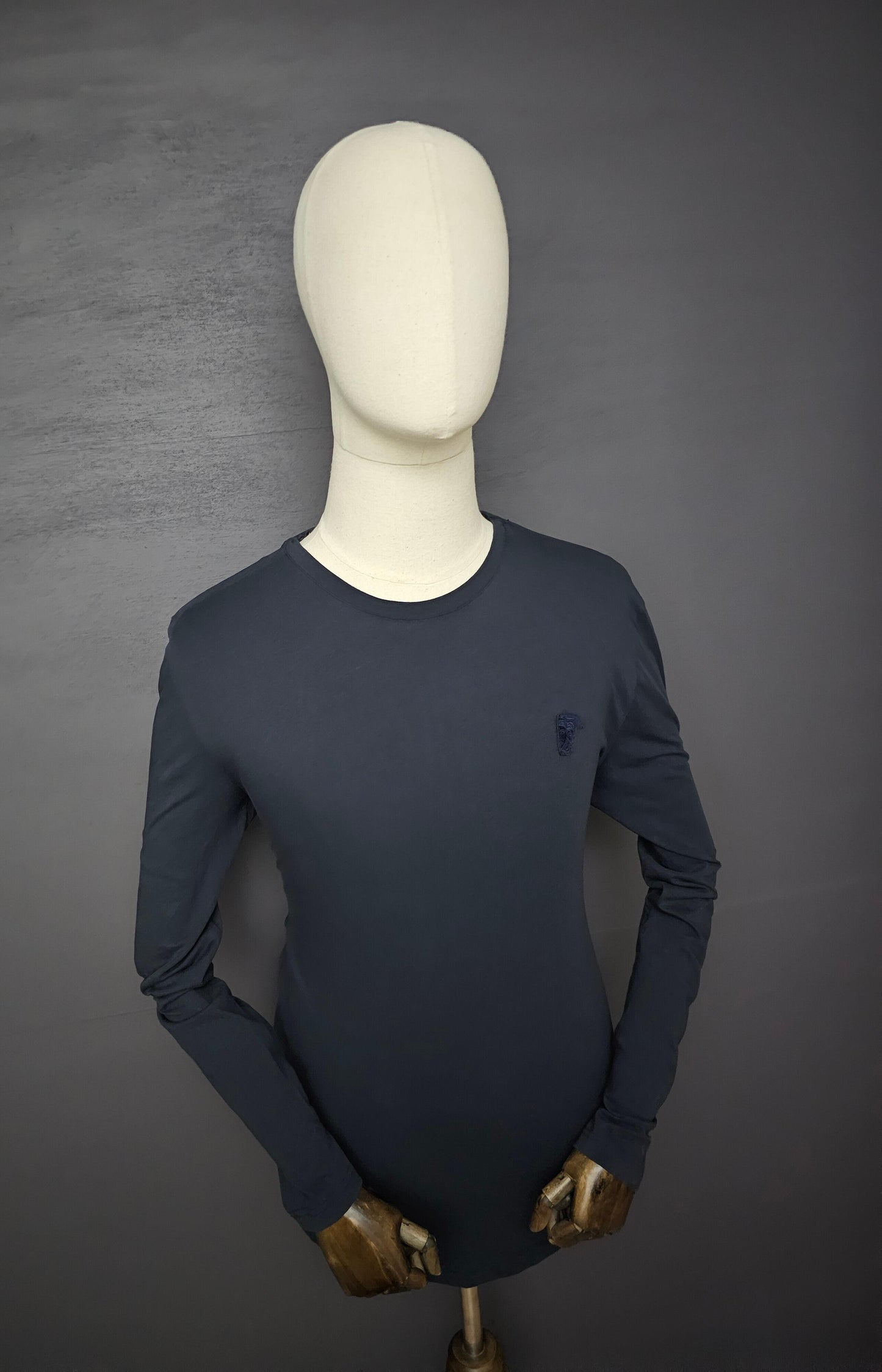 VERSACE Collection Medusa Embroidered Long-Sleeve T-Shirt