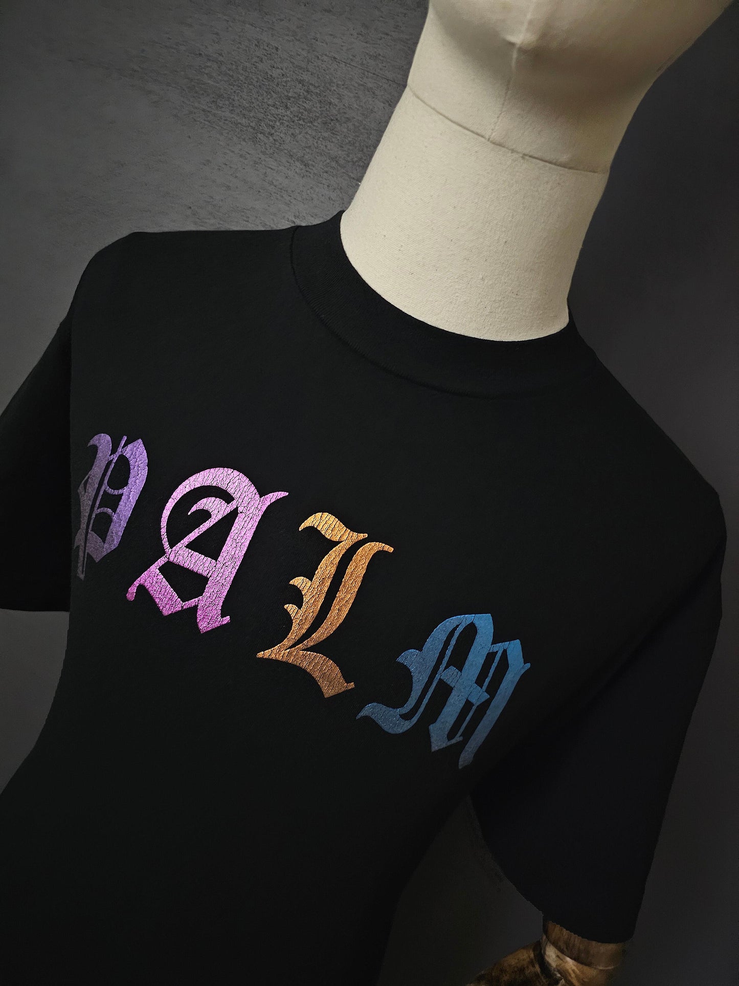 PALM ANGELS PALM Gothic Reflective Logo T-Shirt