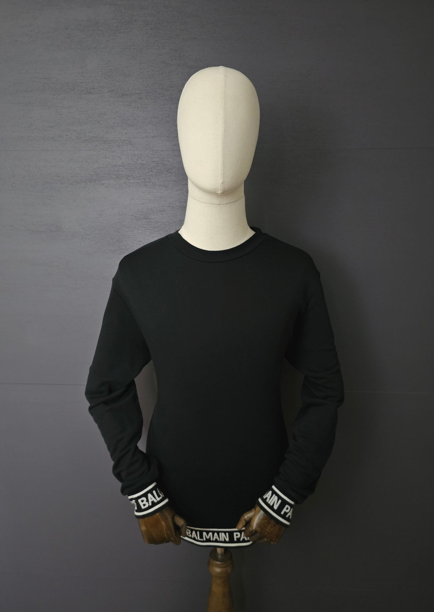 BALMAIN Paris Tape Logo-Trim Sweatshirt