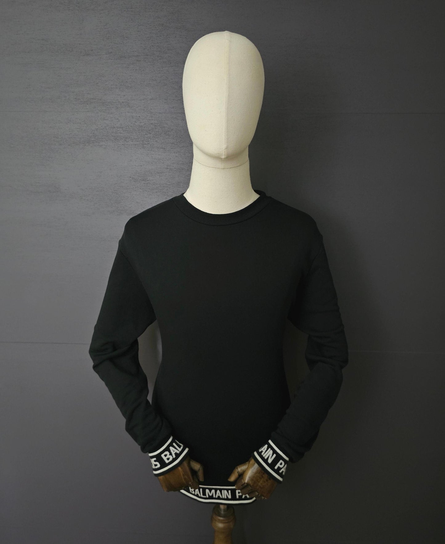 BALMAIN Paris Tape Logo-Trim Sweatshirt