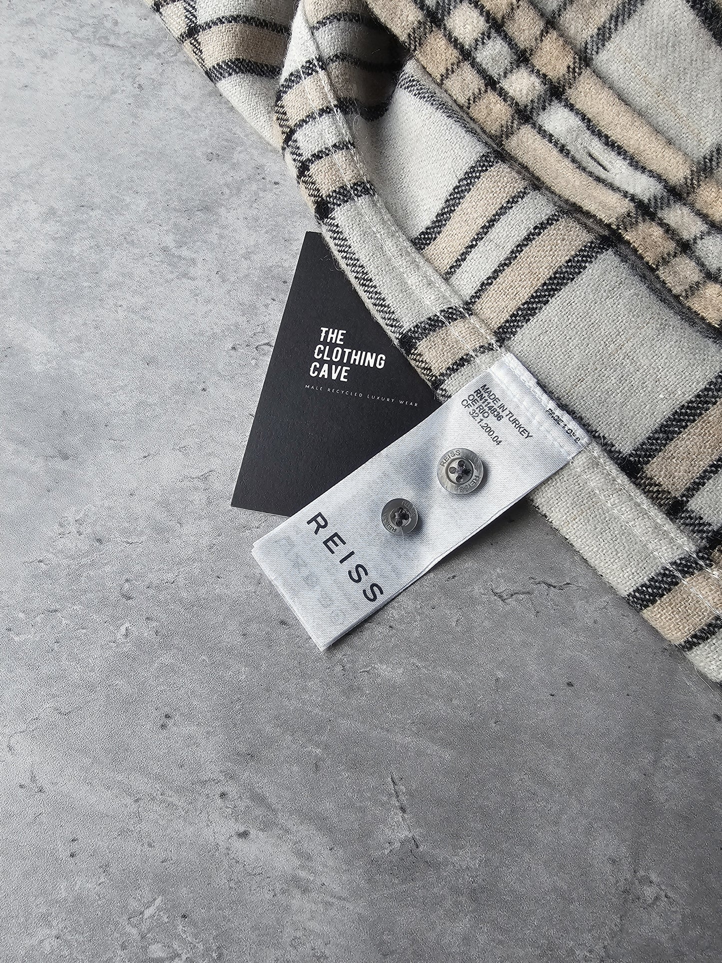 REISS Rio Wool-blend Brushed Checked Overshirt In Beige