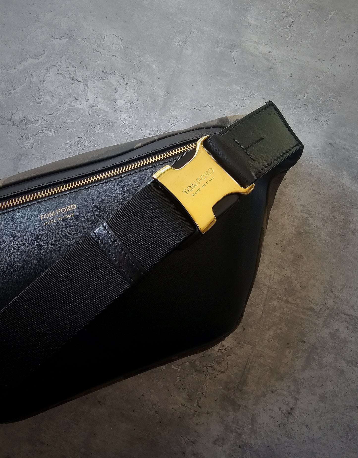 TOM FORD Leather-Trimmed Camouflage Nubuck Belt Bag