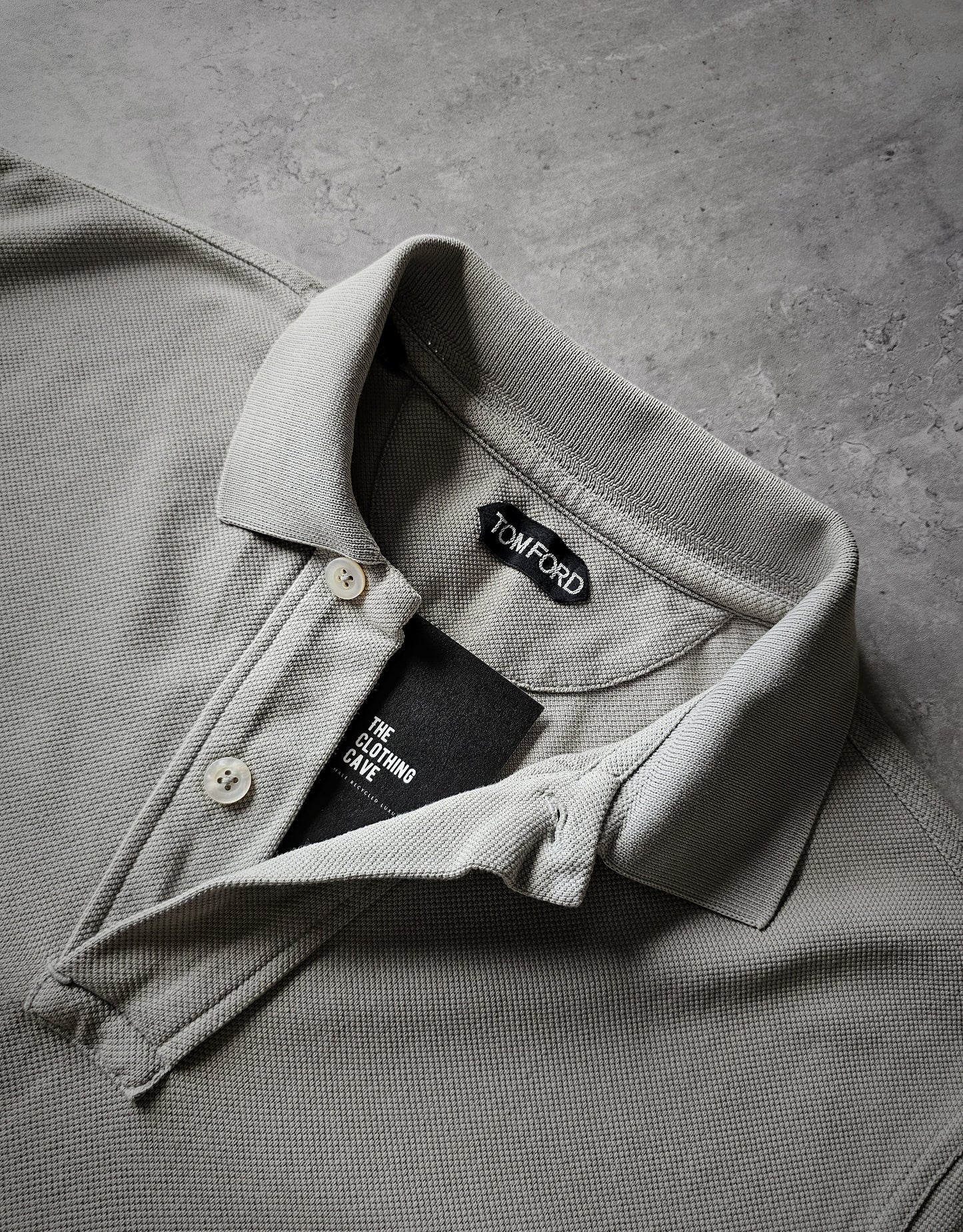 TOM FORD TF Garment-Dyed Cotton Green Polo Shirt