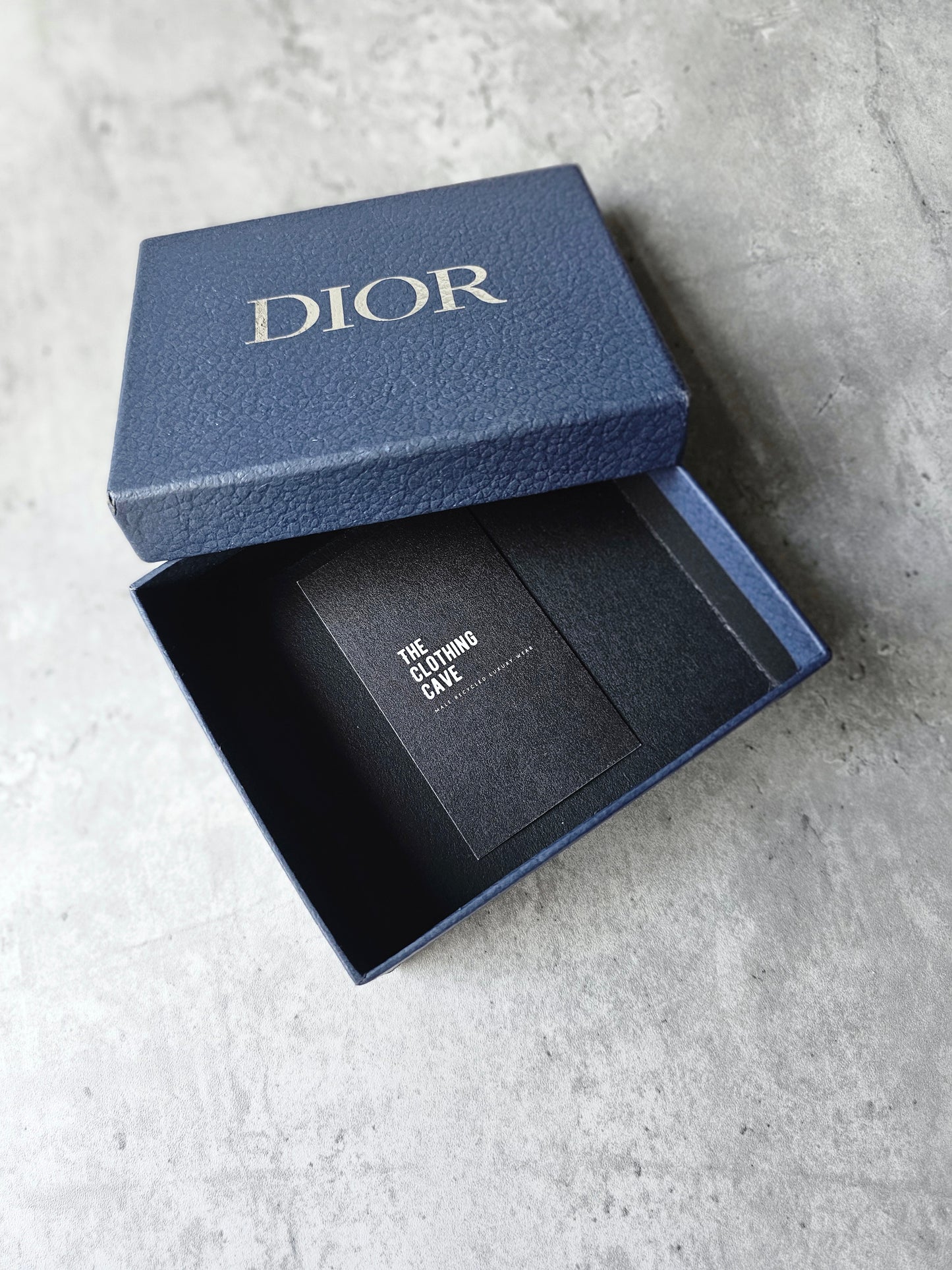 DIOR CD Icon Grained Calfskin Leather Black Card Holder