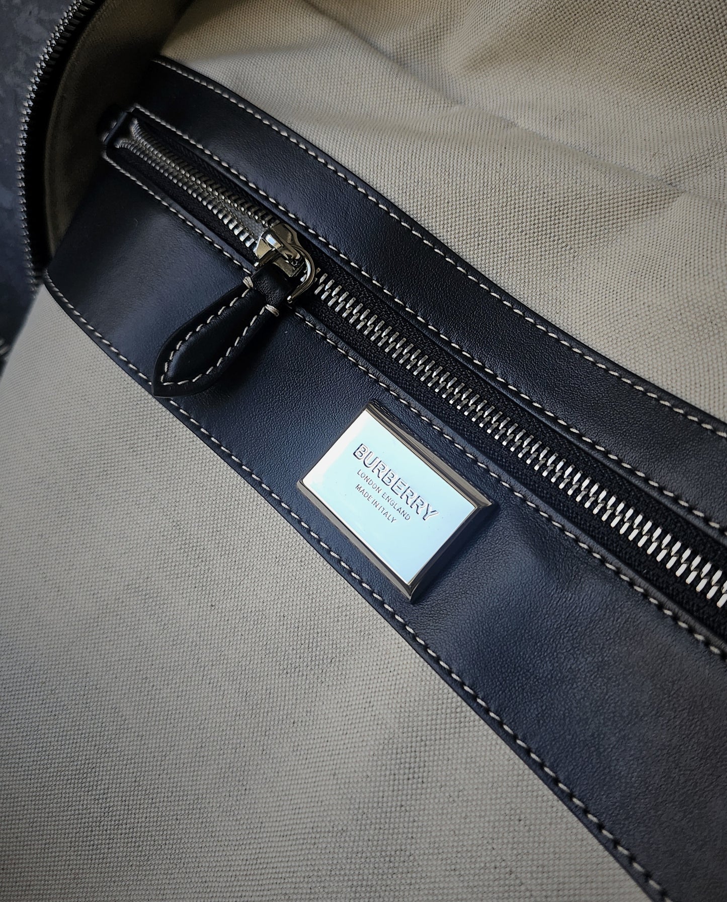 BURBERRY Logo-Print Leather-Trimmed Canvas Holdall