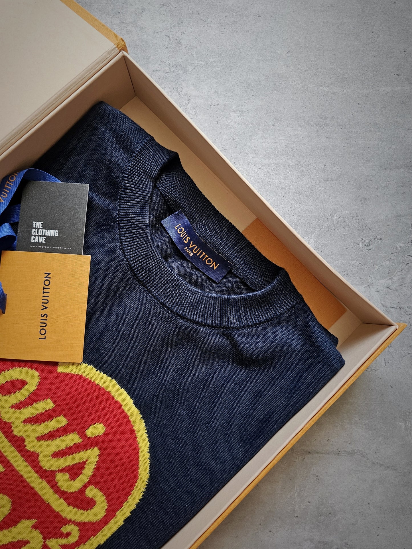 LOUIS VUITTON x NIGO Intarsia Jacquard Heart Crewneck Knit T-Shirt