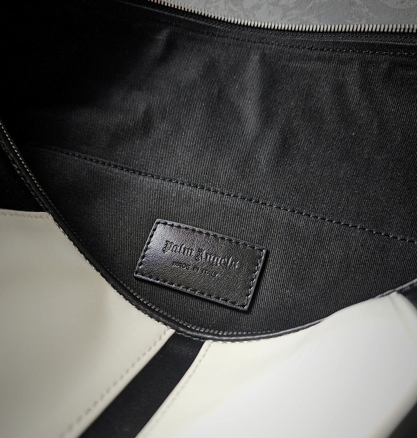 PALM ANGELS 2022 Black/White Track Travel Holdall