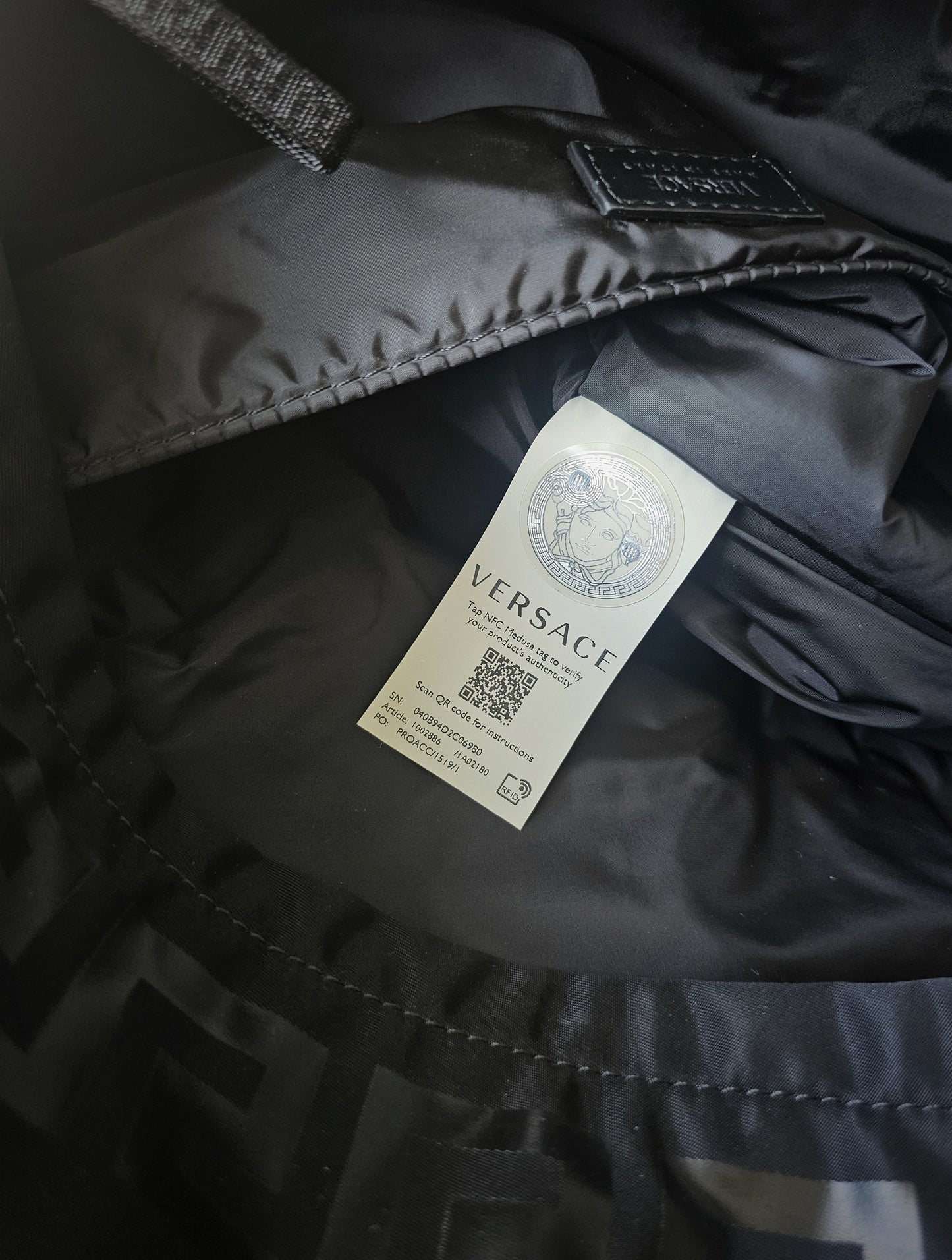 VERSACE La Greca 90's Logo Nylon Backpack