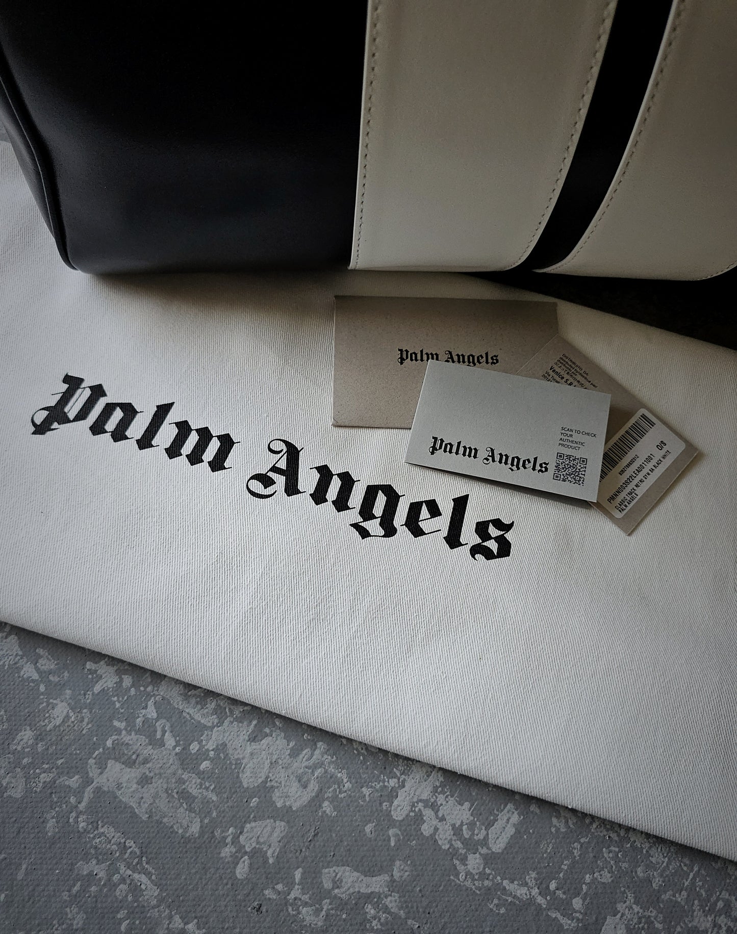 PALM ANGELS 2022 Black/White Track Travel Holdall