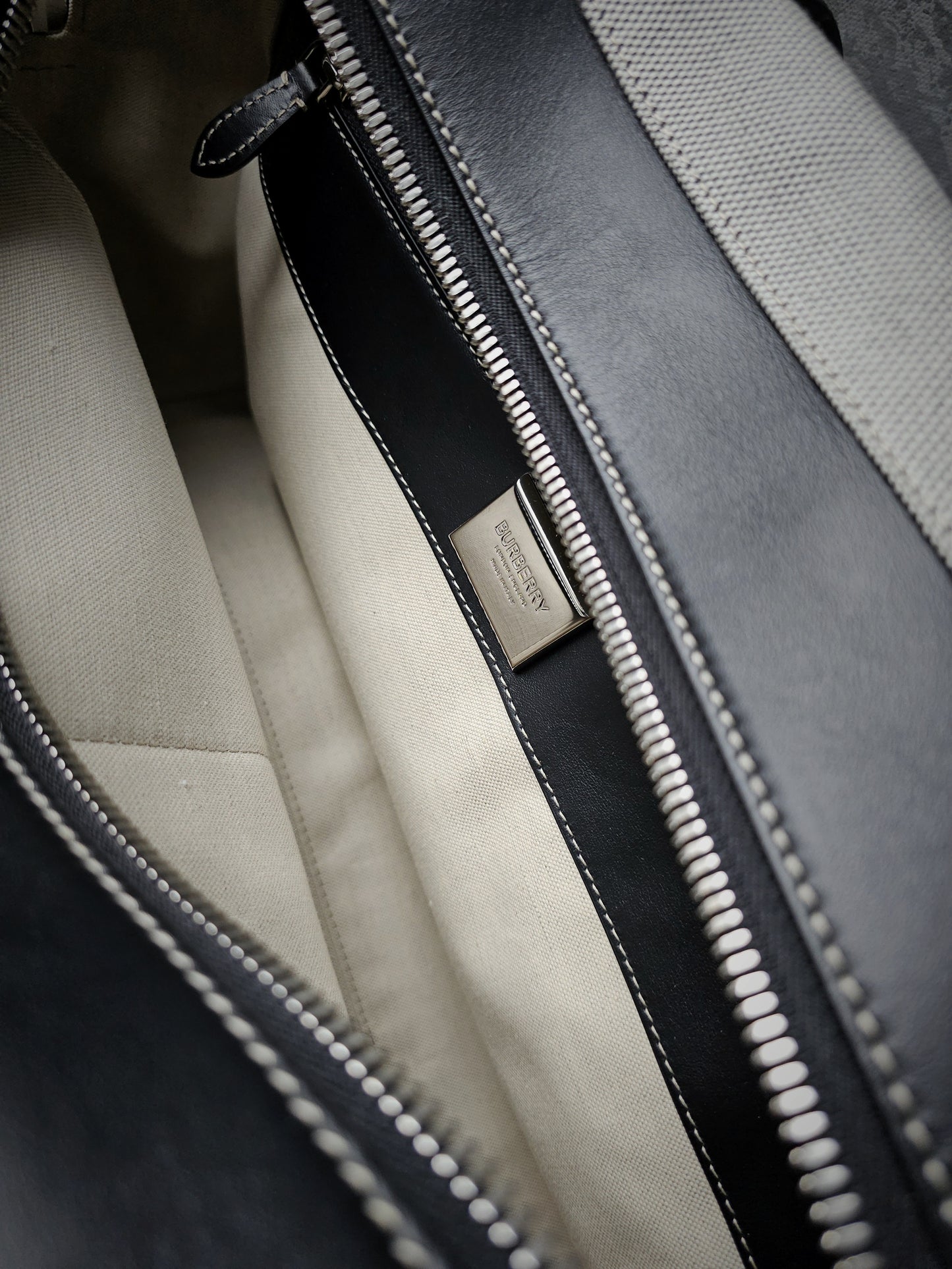 BURBERRY Logo-Print Leather-Trimmed Canvas Holdall
