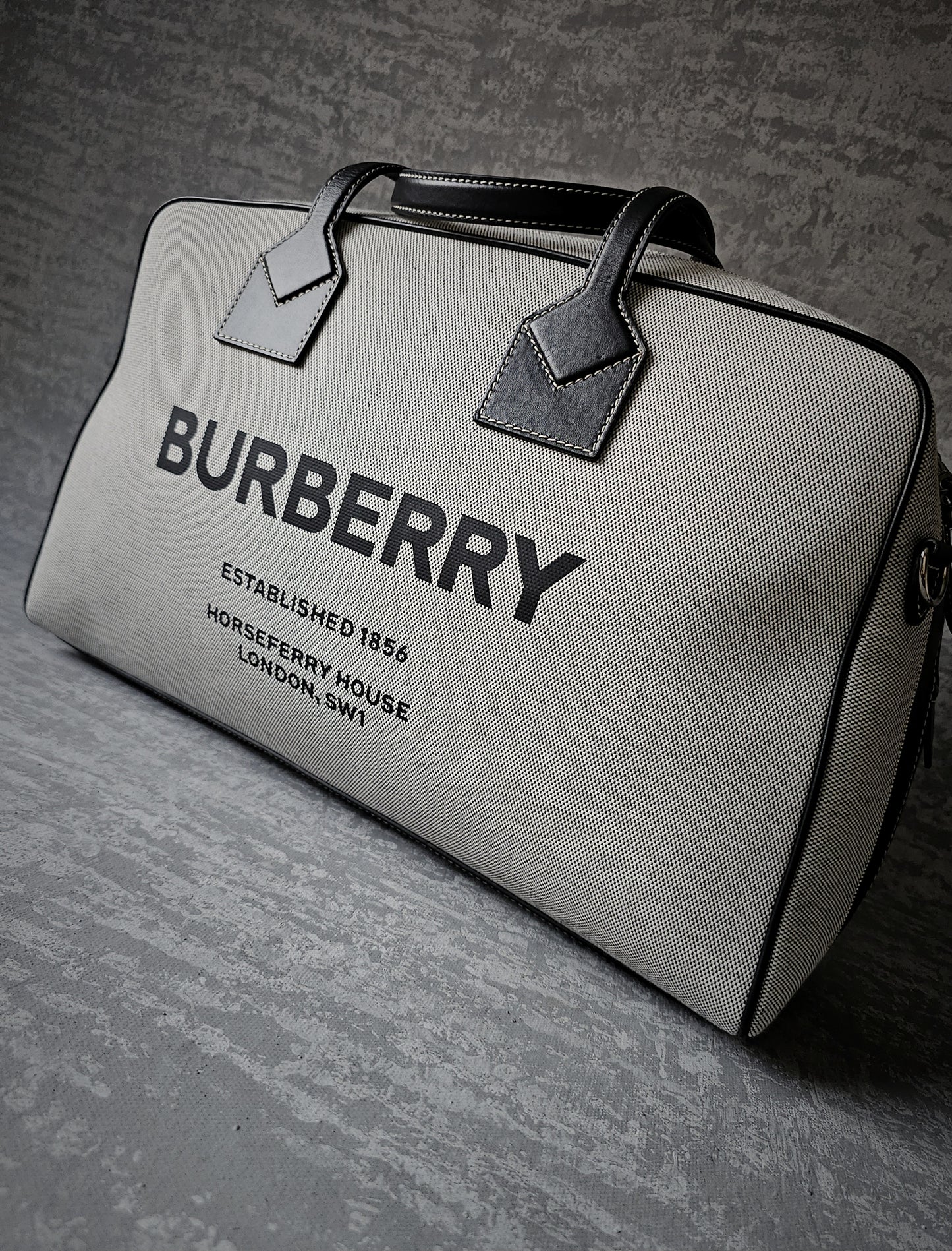 BURBERRY Logo-Print Leather-Trimmed Canvas Holdall