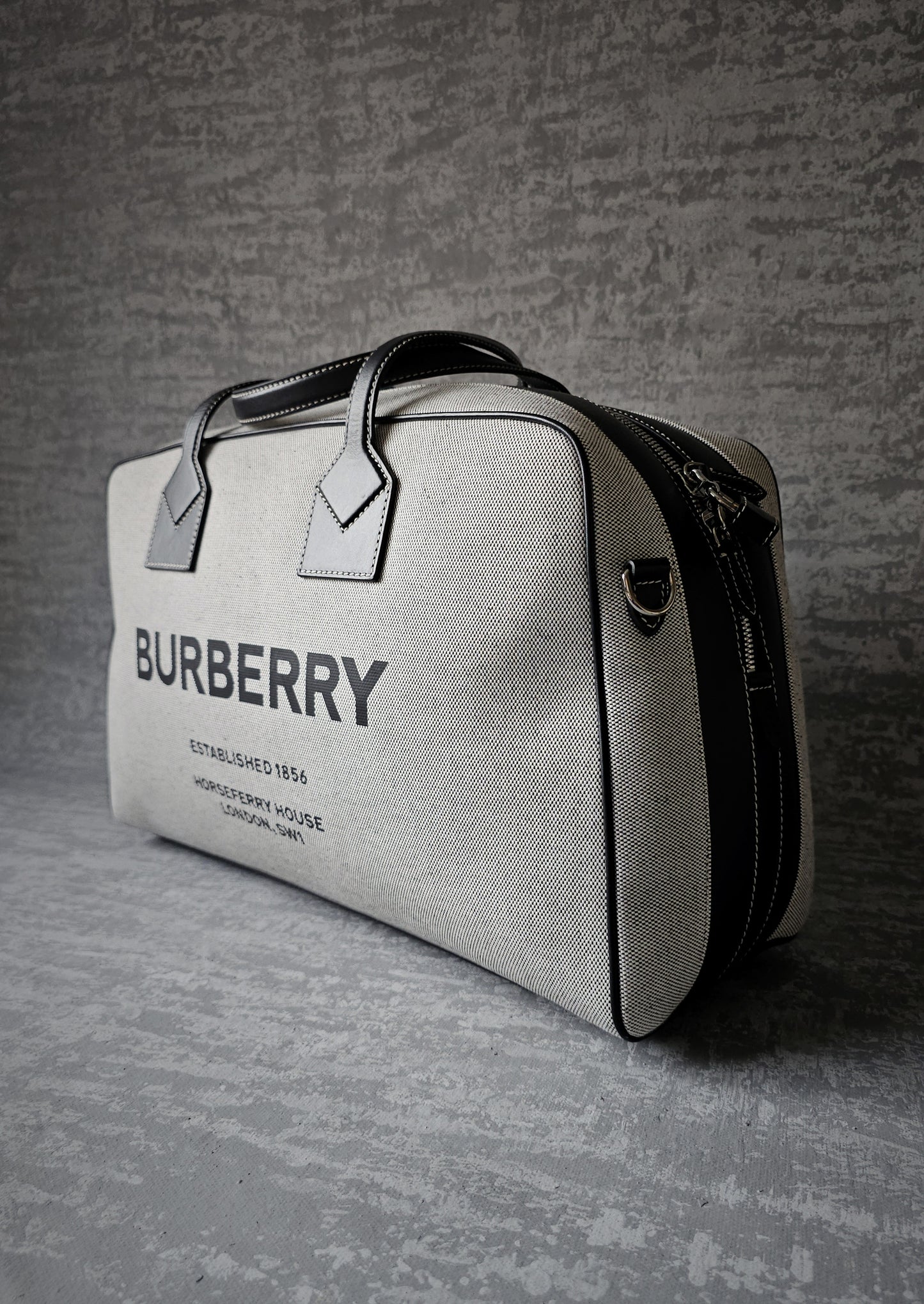 BURBERRY Logo-Print Leather-Trimmed Canvas Holdall