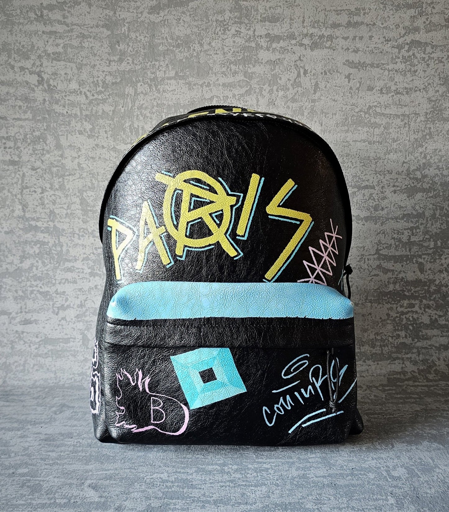 BALENCIAGA "Explorer" Graffiti Lambskin Backpack