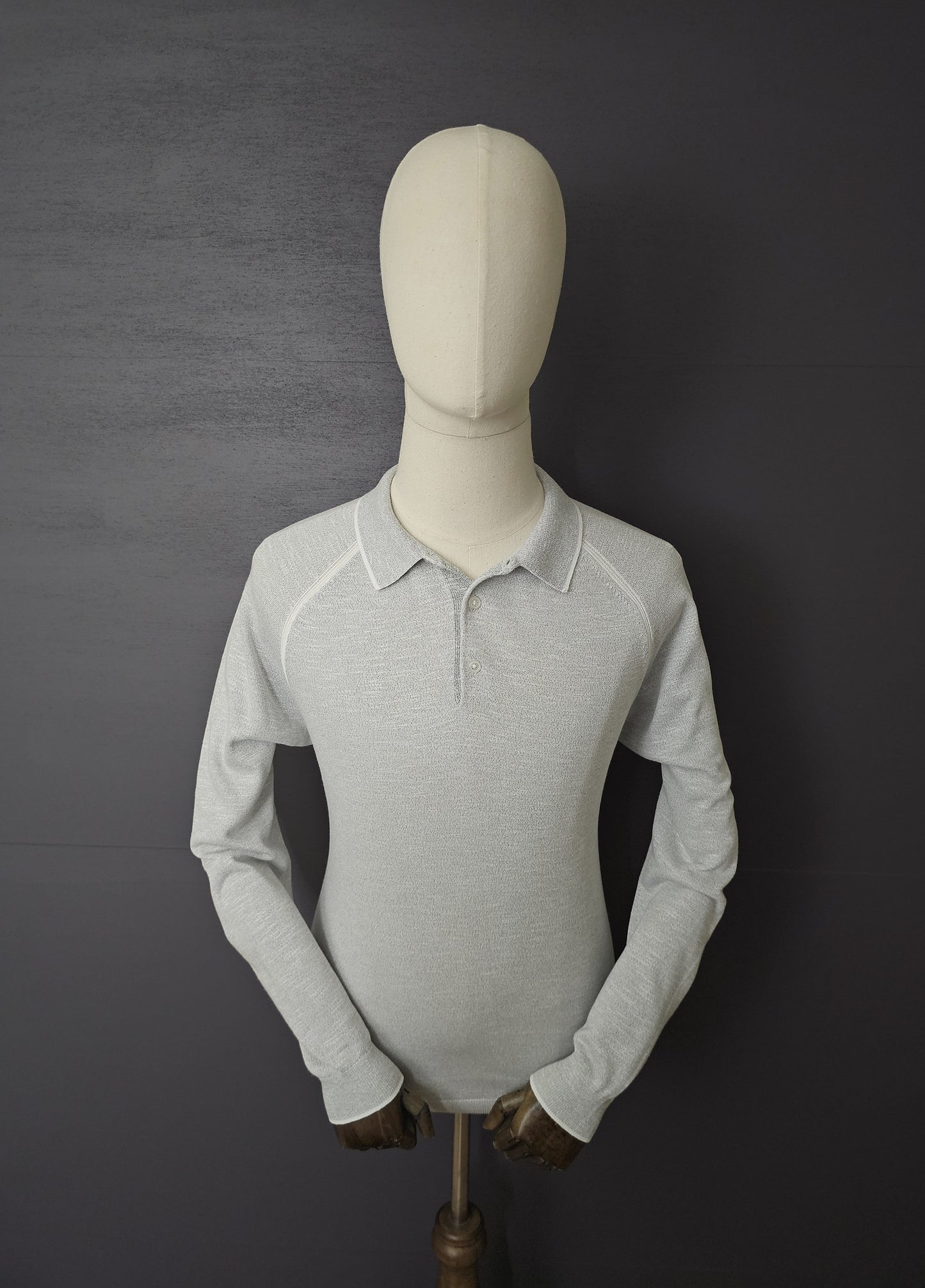 REISS EarlsField Long Sleeve Polo in Grey