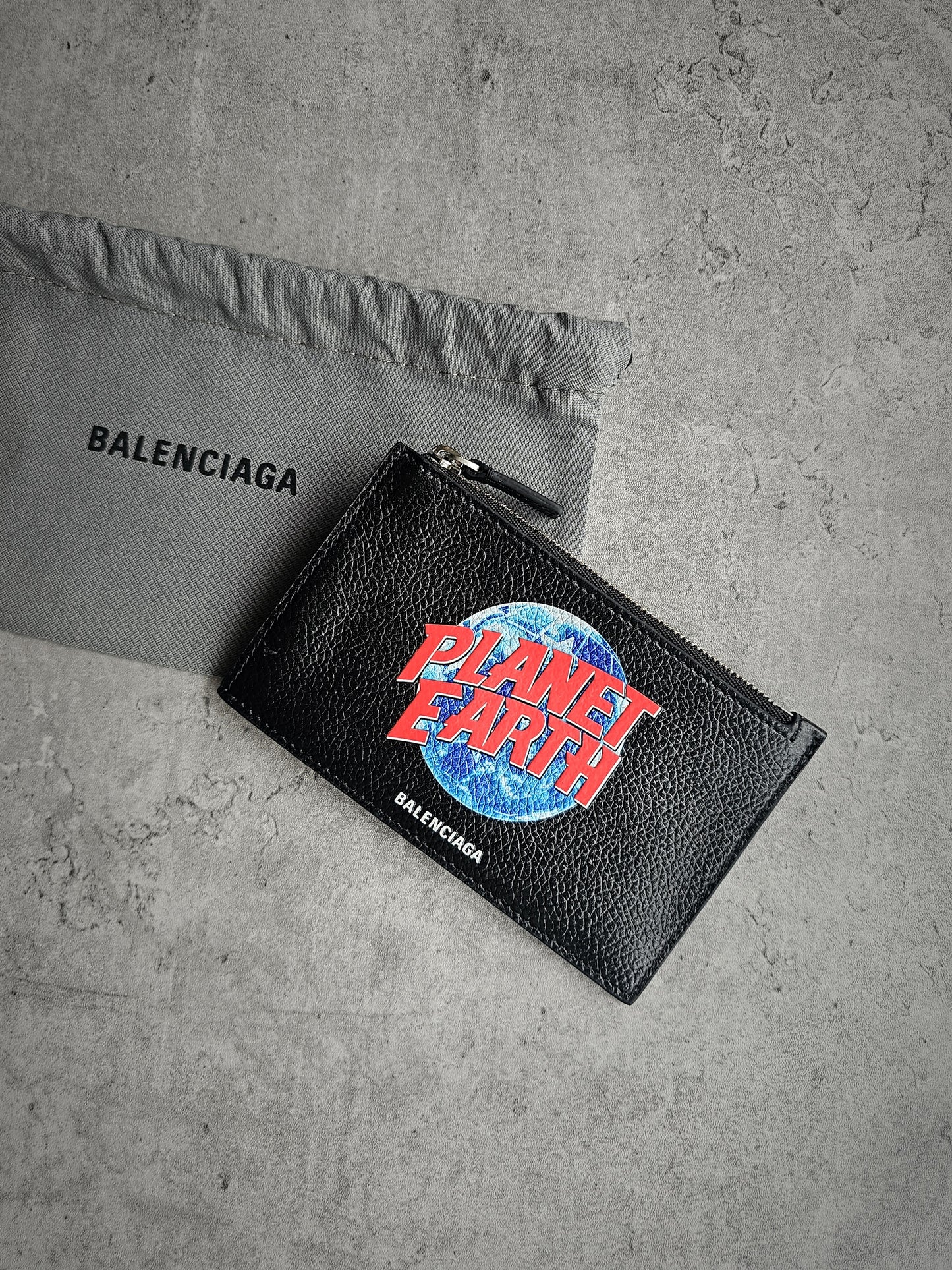 BALENCIAGA Planet Earth Card & Coin Holder