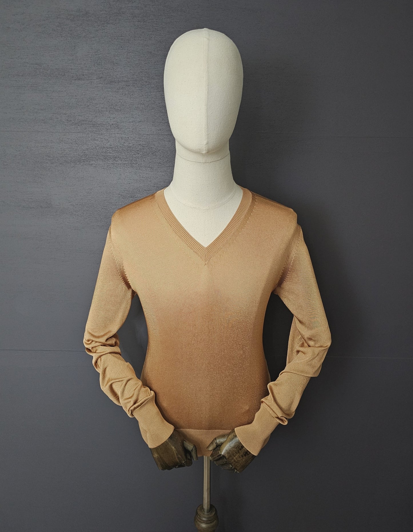 TOM FORD Viscose Salmon V-Neck Sweater