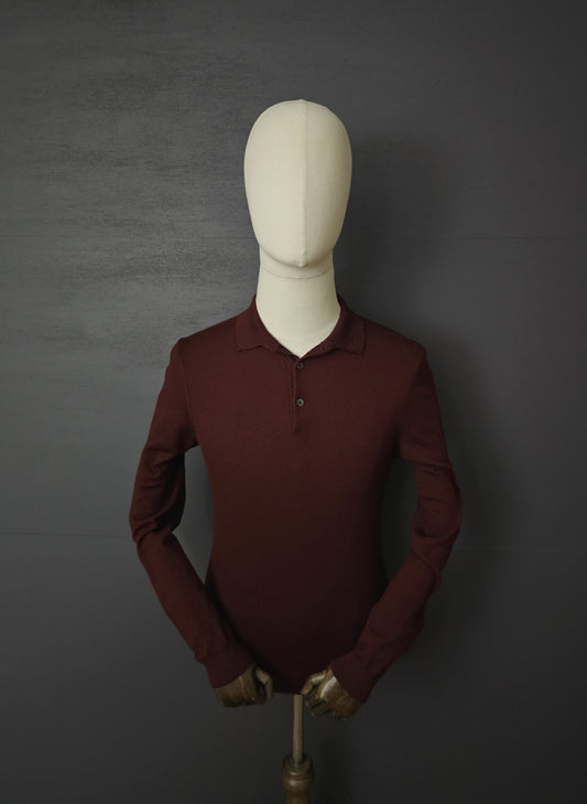 HUGO BOSS Bono-L Fine Wool Polo in Burgundy
