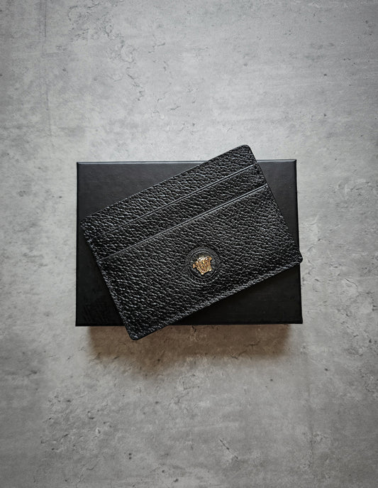 VERSACE Pebble Leather Medusa Icon Card Holder