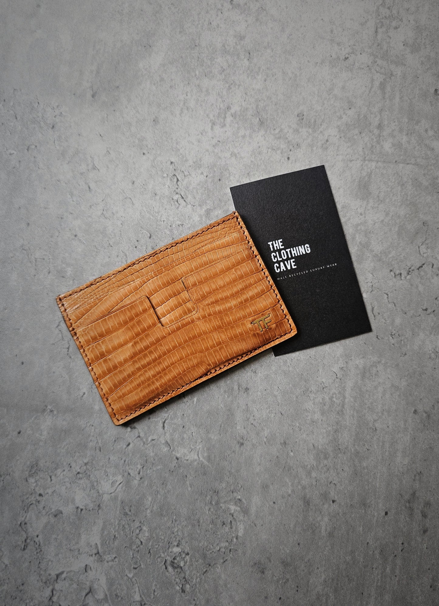 TOM FORD T-Line TF Croc-Embossed Leather Card Holder
