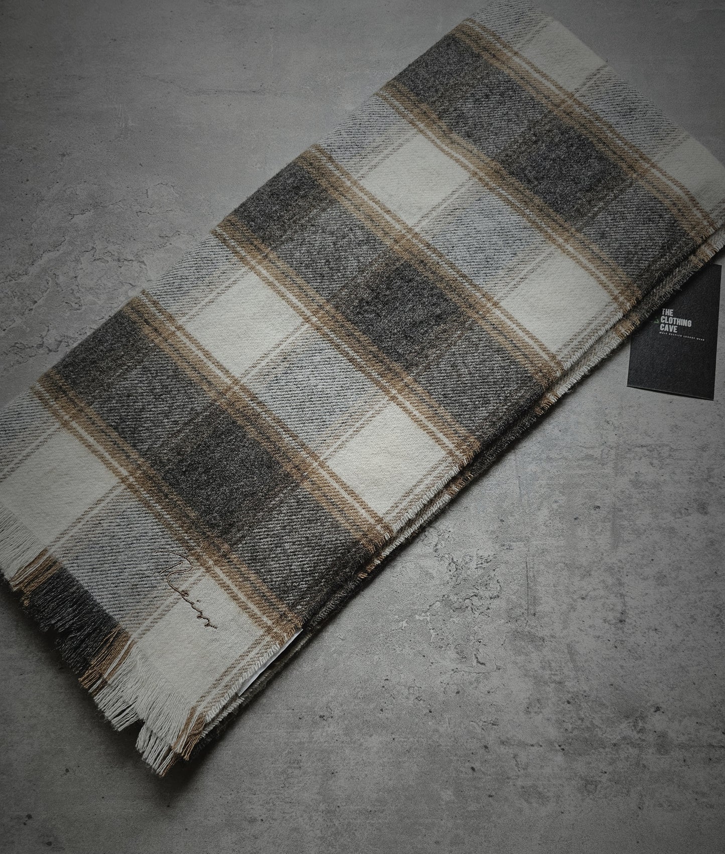 REISS Angelo Wool Blend Checked Scarf