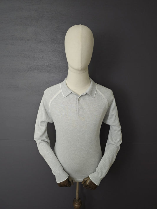 REISS EarlsField Long Sleeve Polo in Grey