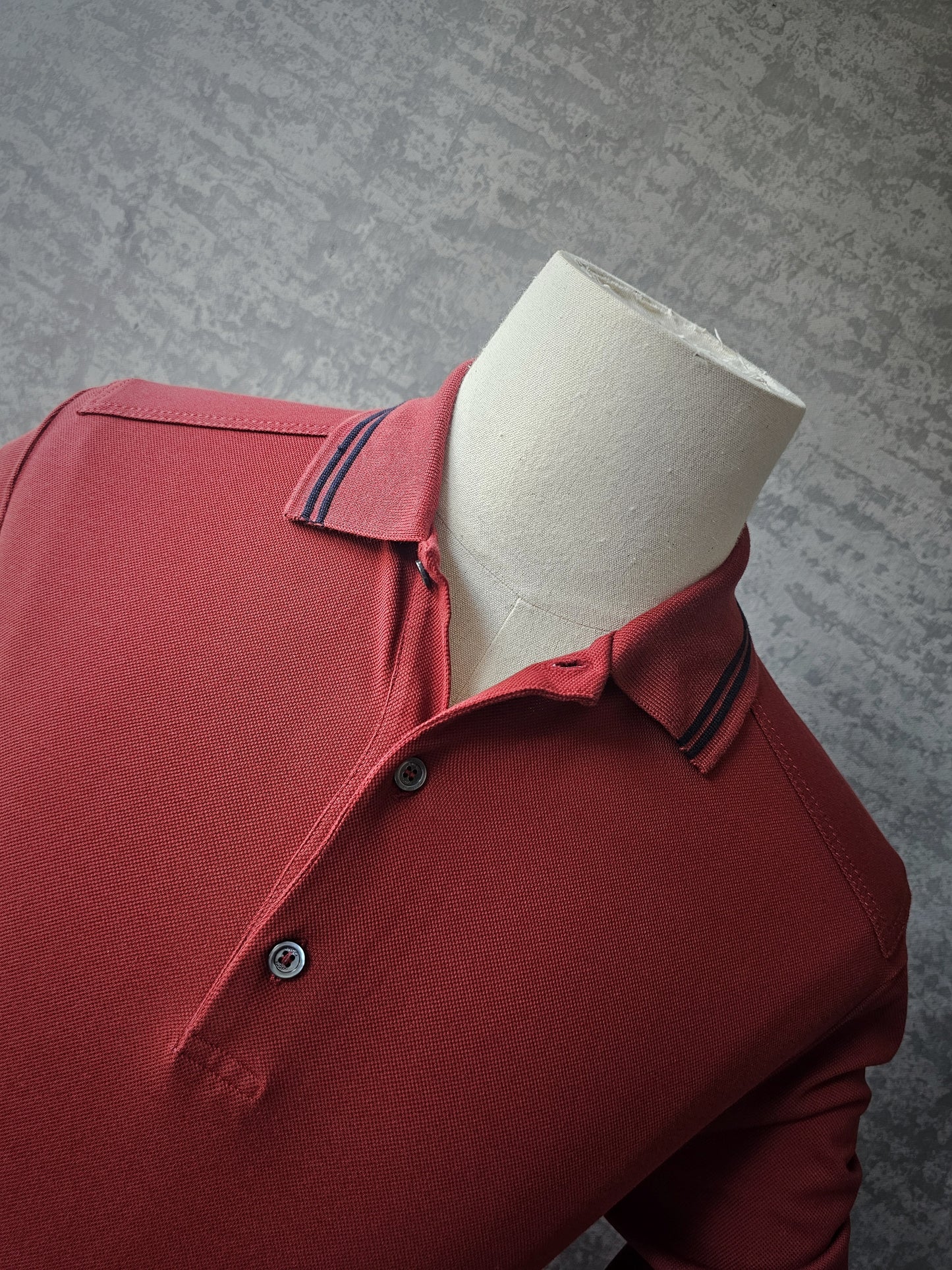 GUCCI Cotton-Jersey Long Sleeve Polo Shirt