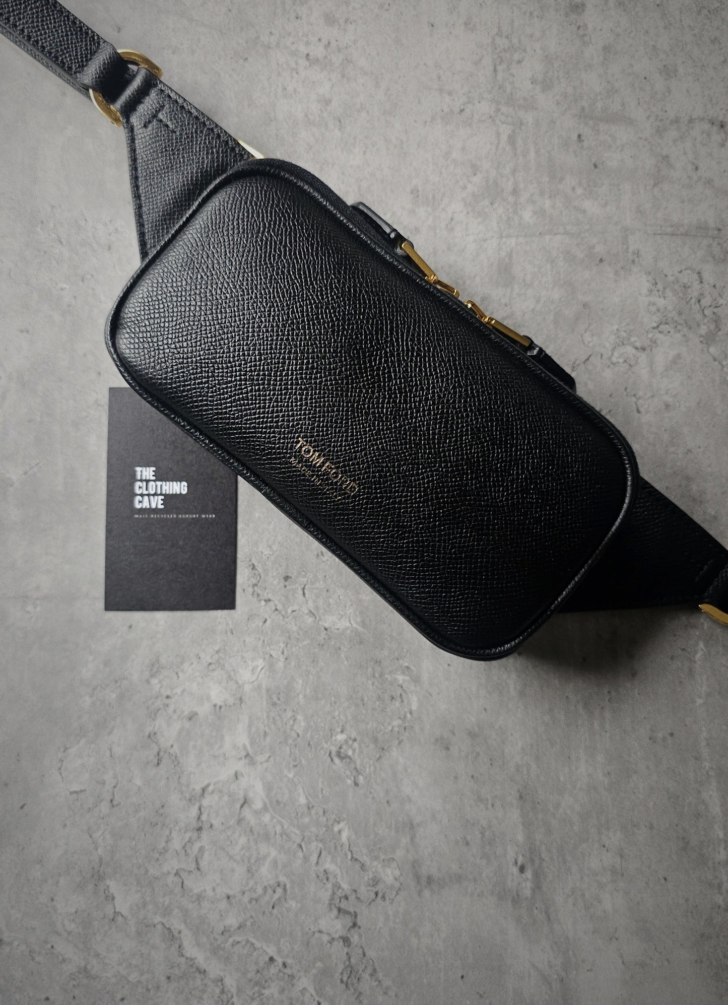 TOM FORD Full Grain Texturized Leather Belt Bag