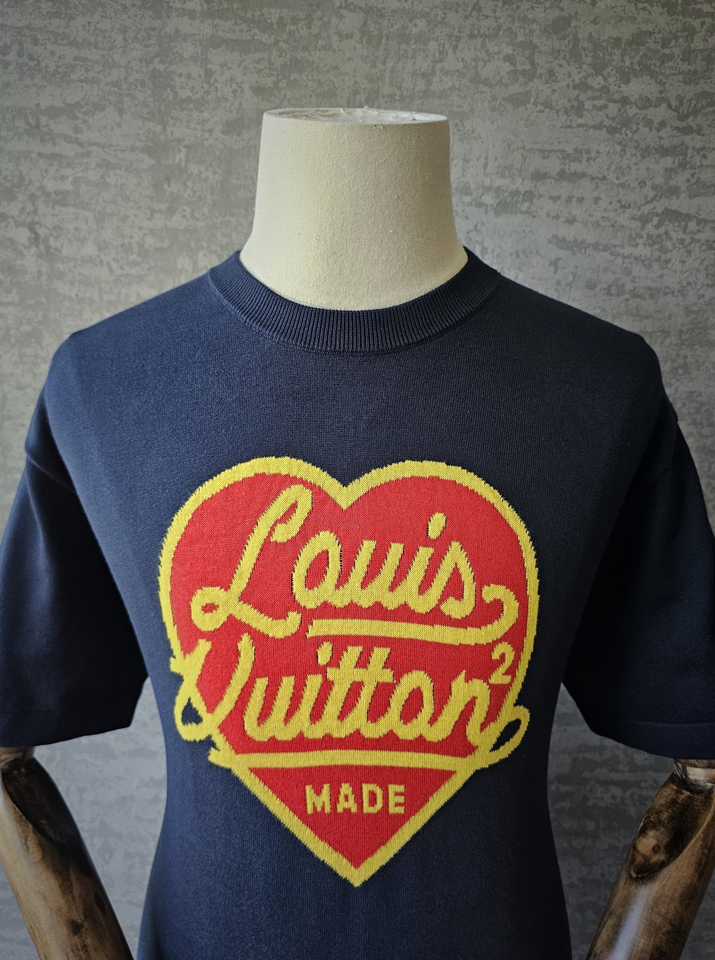 LOUIS VUITTON x NIGO Intarsia Jacquard Heart Crewneck Knit T-Shirt