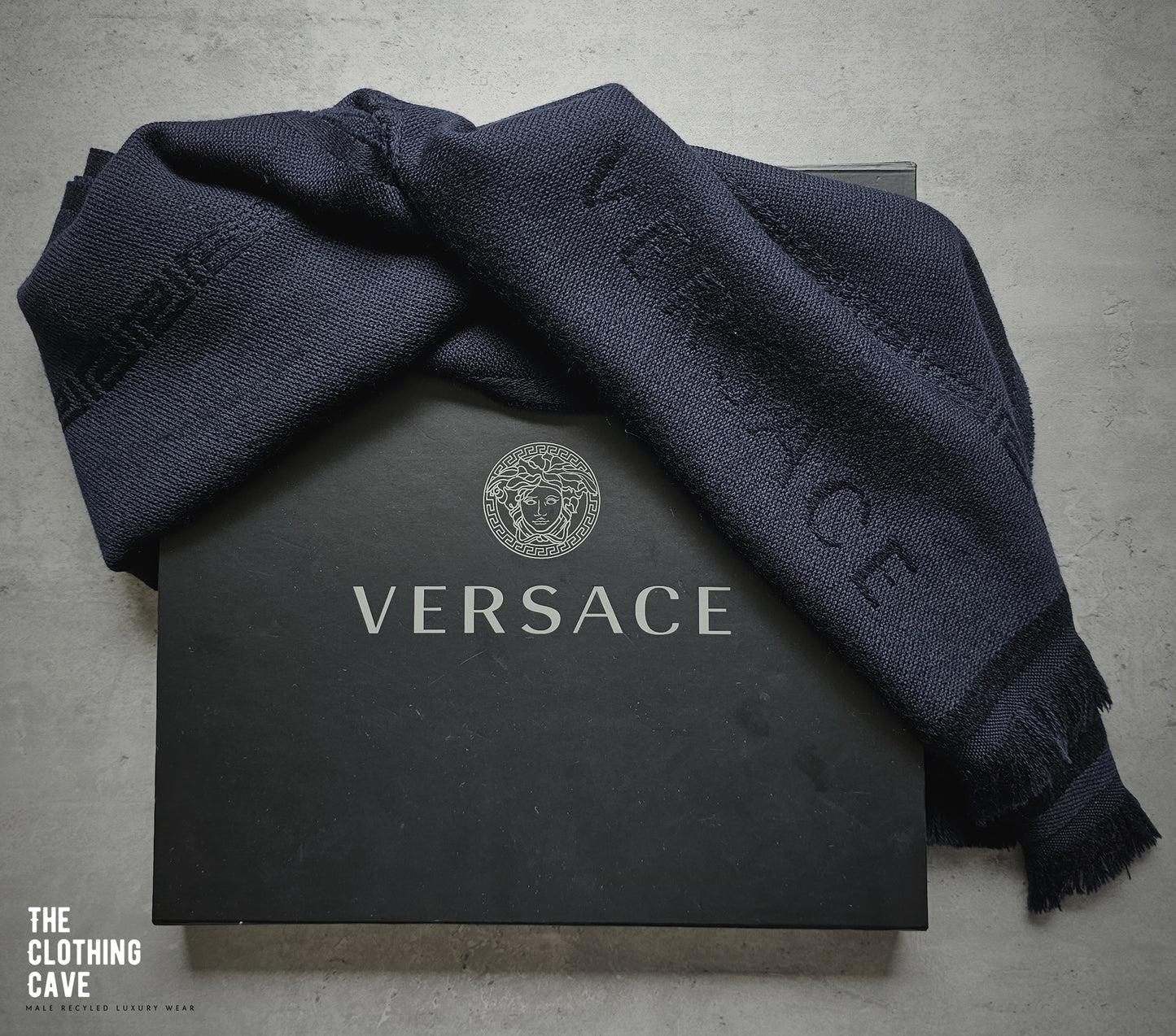 VERSACE Intarsia Fine Wool Medusa Scarf