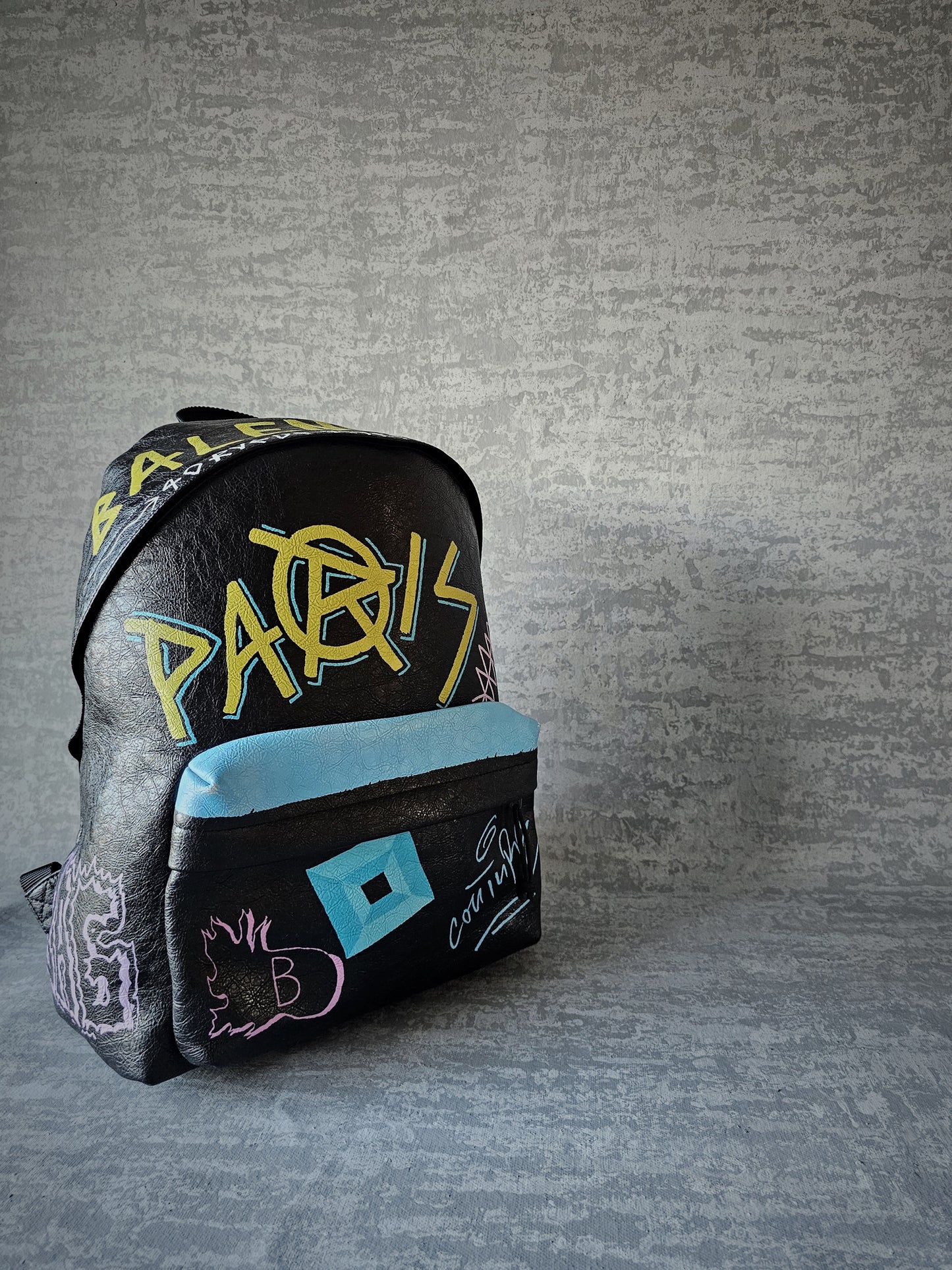 BALENCIAGA "Explorer" Graffiti Lambskin Backpack