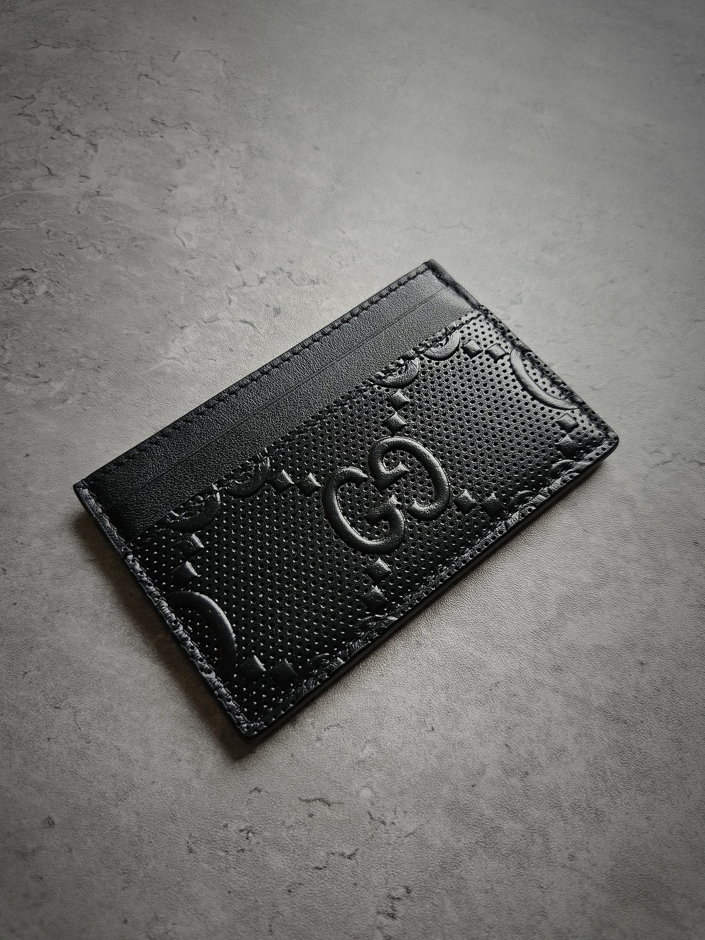 GUCCI GG Embossed Leather Card Holder