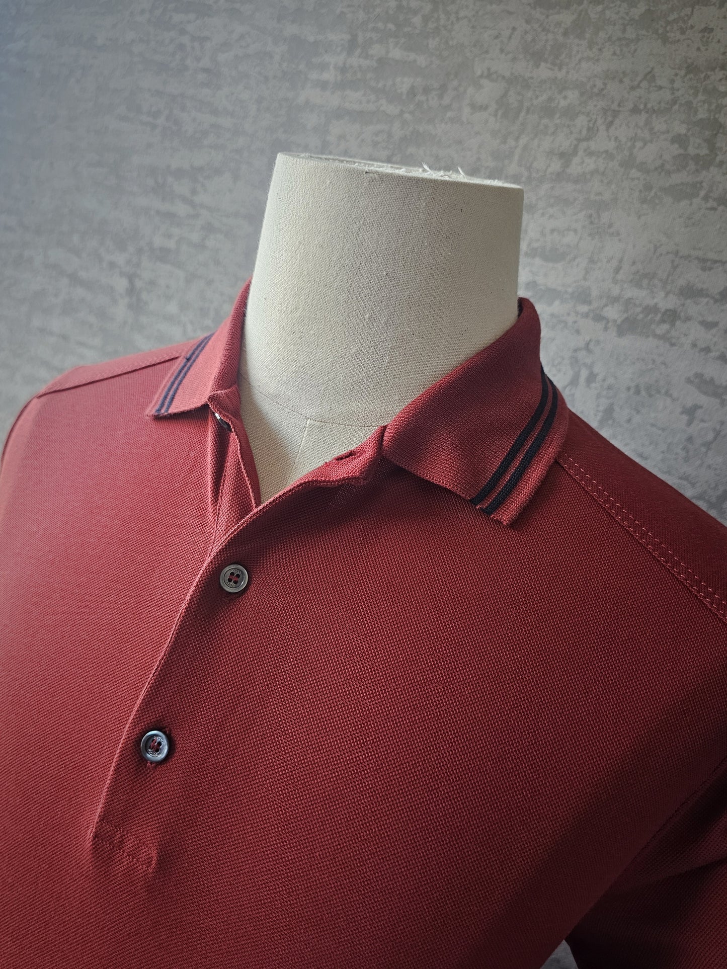 GUCCI Cotton-Jersey Long Sleeve Polo Shirt