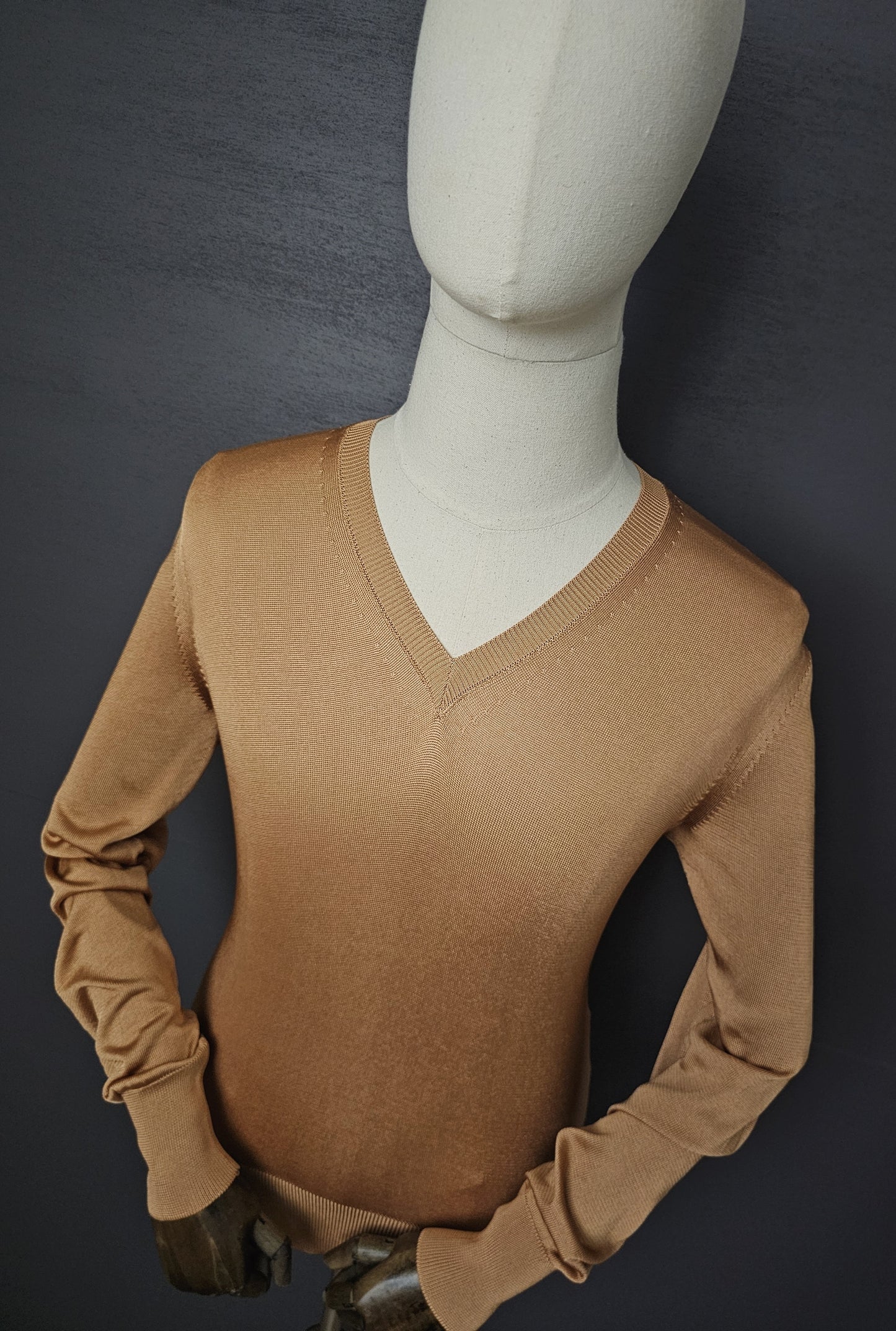 TOM FORD Viscose Salmon V-Neck Sweater