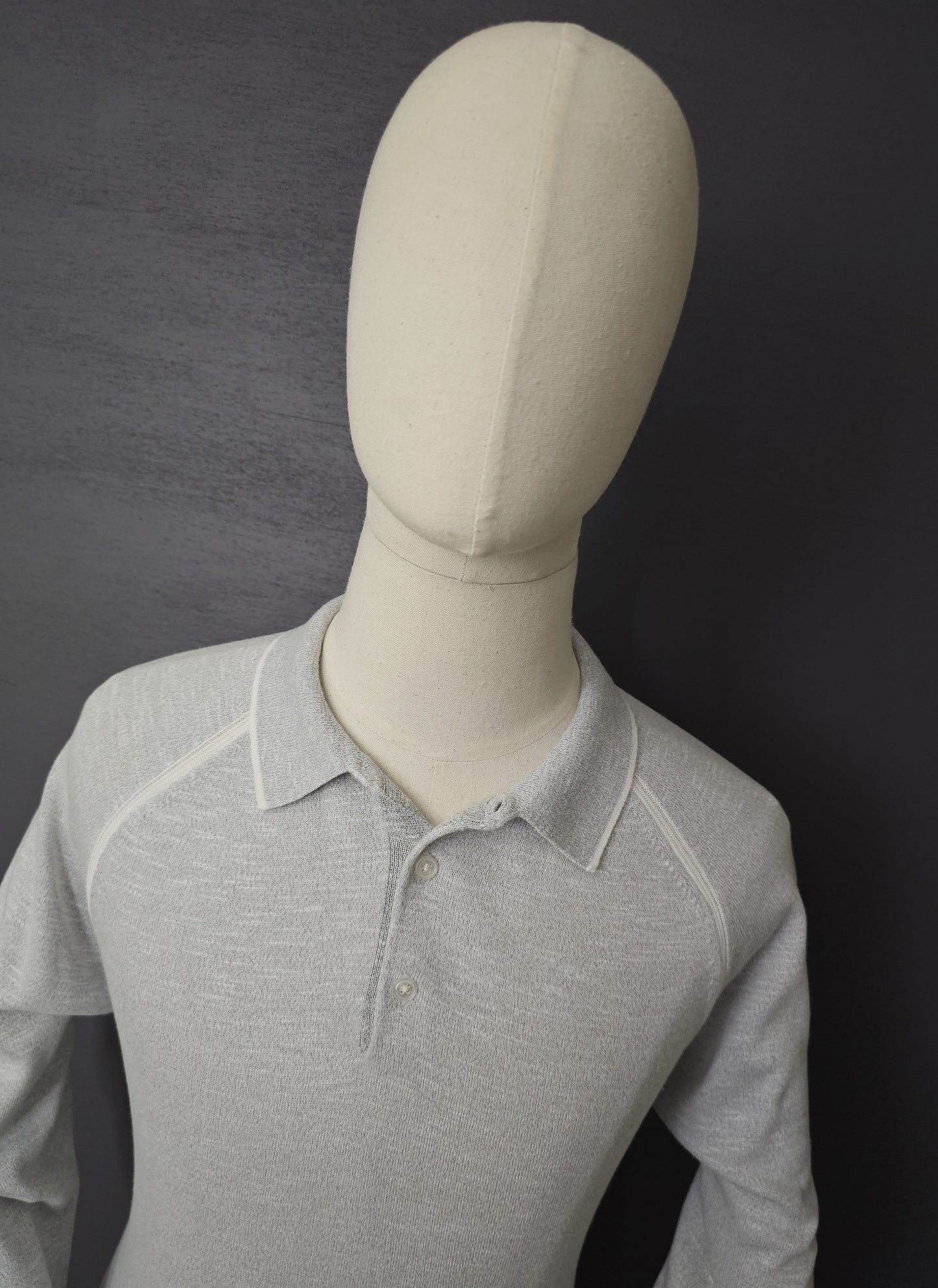 REISS EarlsField Long Sleeve Polo in Grey