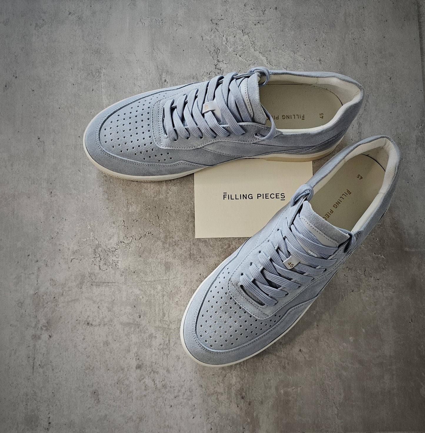 FILLING PIECES Ace Sky Blue Suede Sneakers