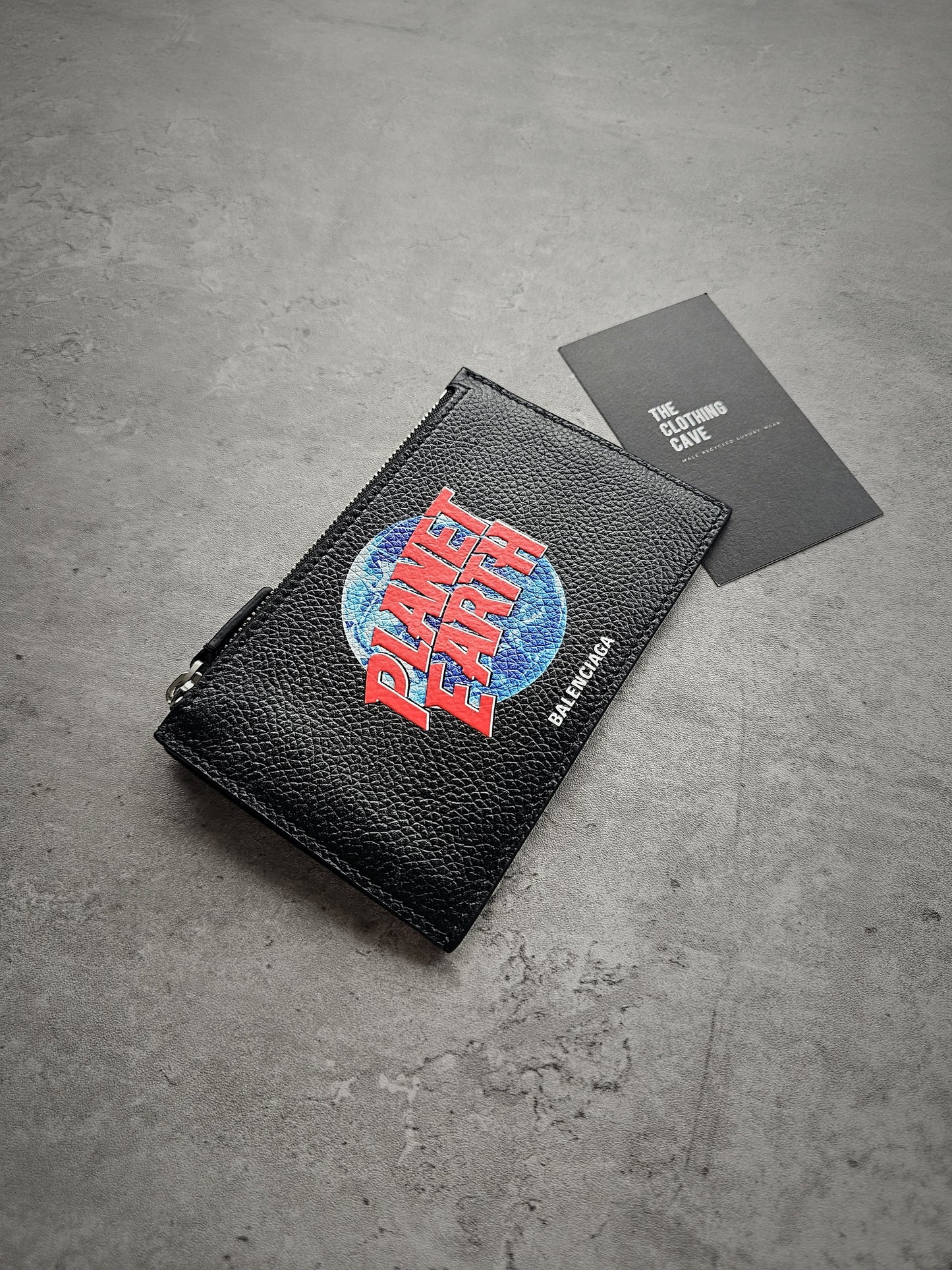 BALENCIAGA Planet Earth Card & Coin Holder