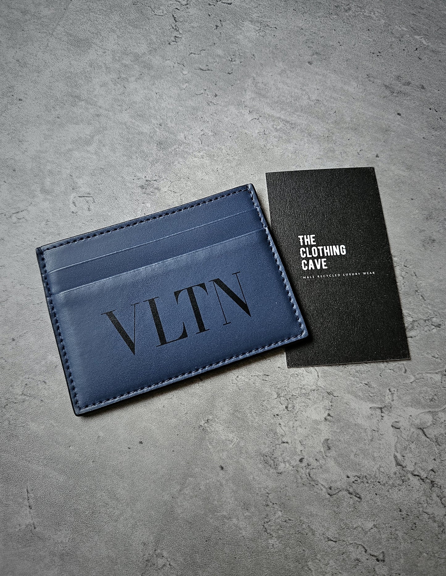 VALENTINO GARAVANI VLTN Limited Navy Embossed Card Holder