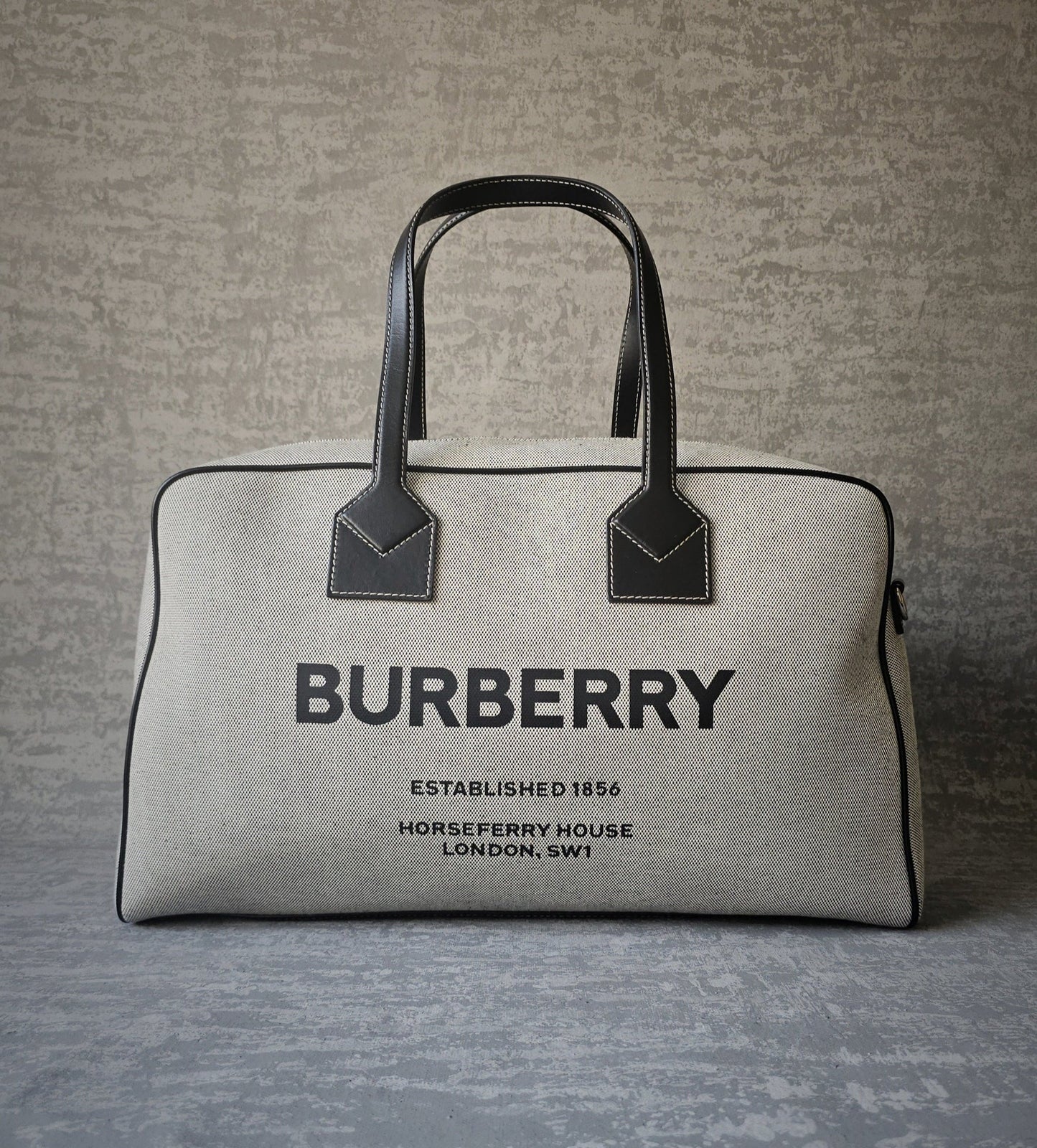 BURBERRY Logo-Print Leather-Trimmed Canvas Holdall