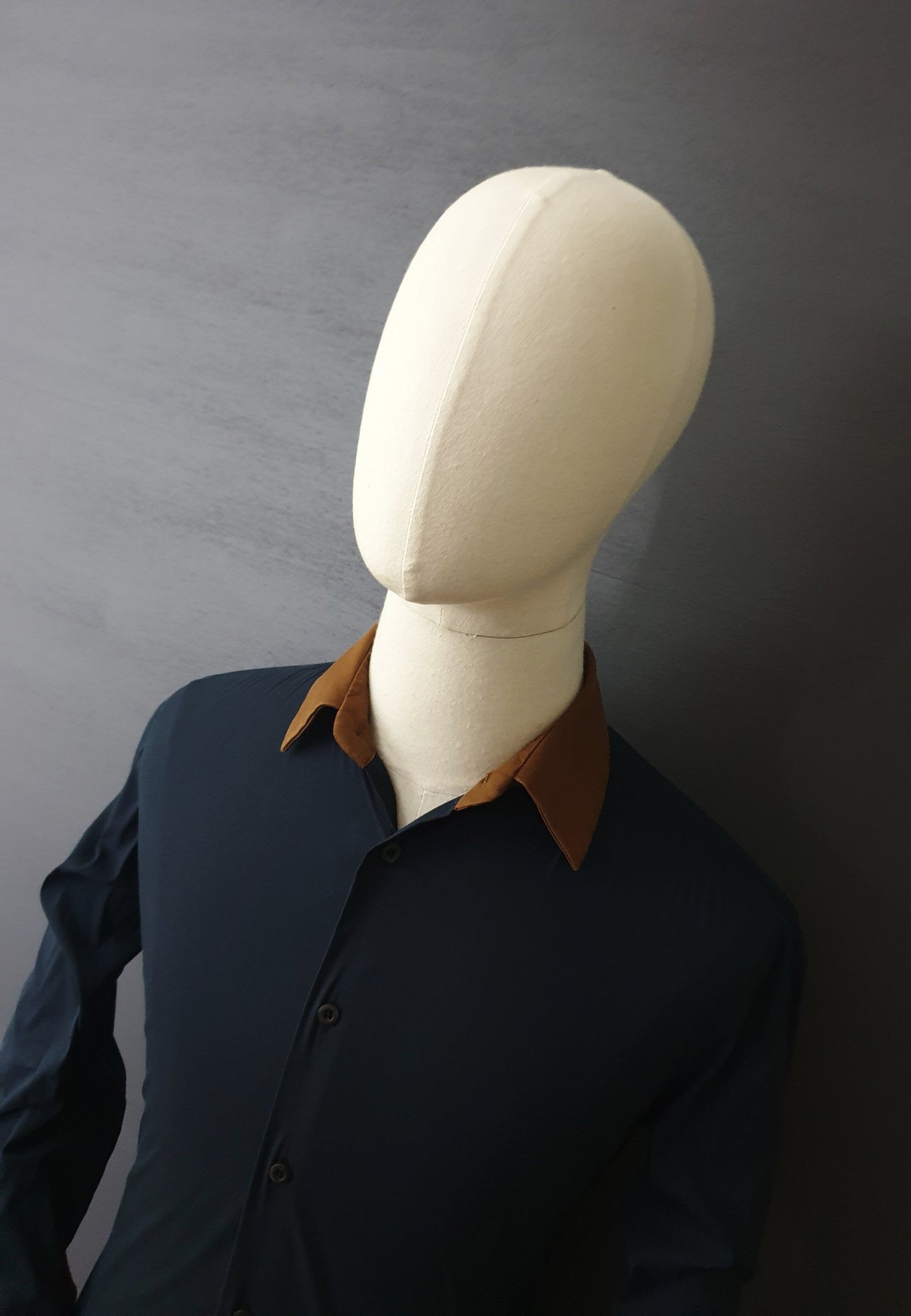 PRADA Straight Cut Cotton Navy Shirt