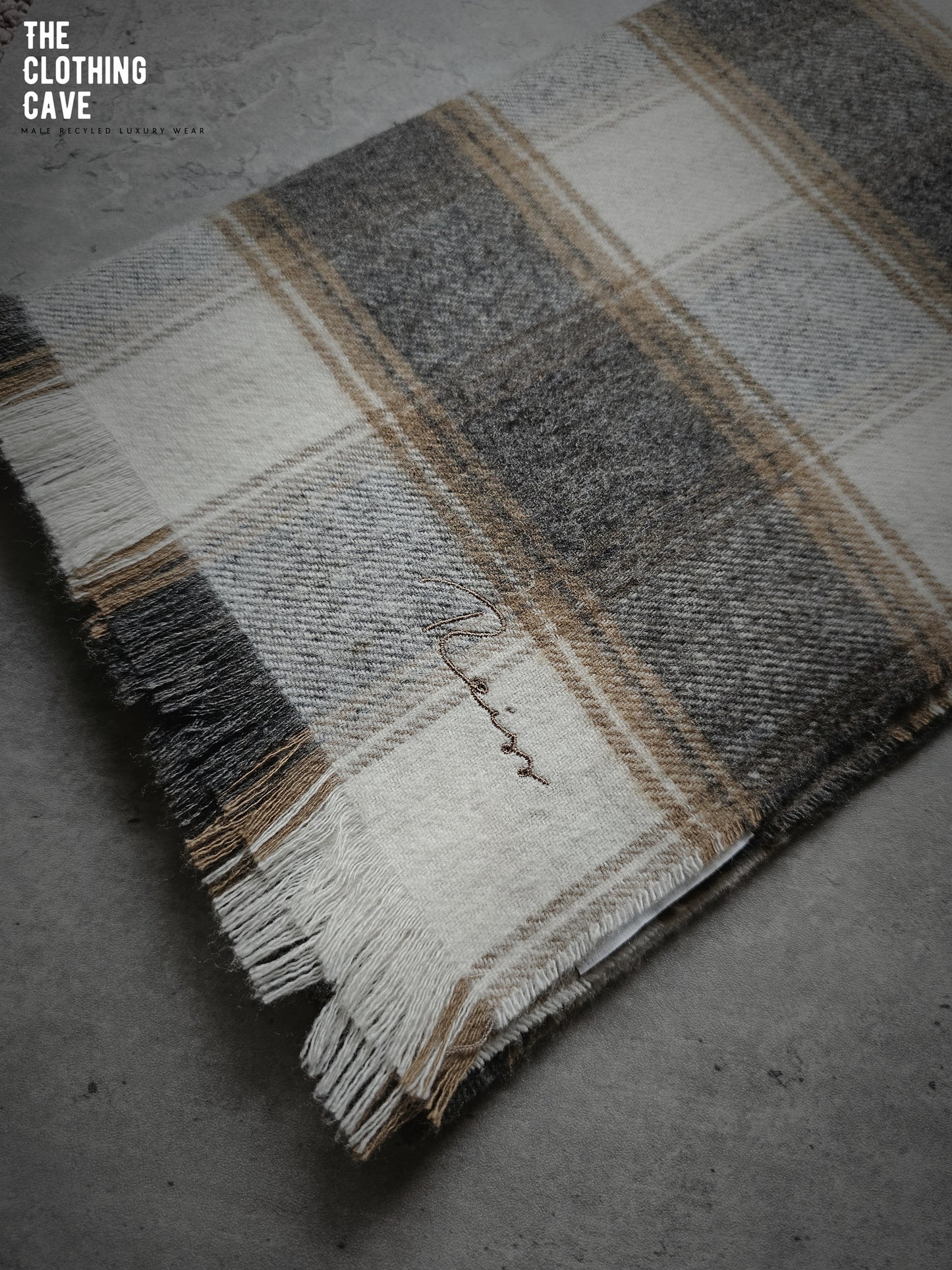 REISS Angelo Wool Blend Checked Scarf