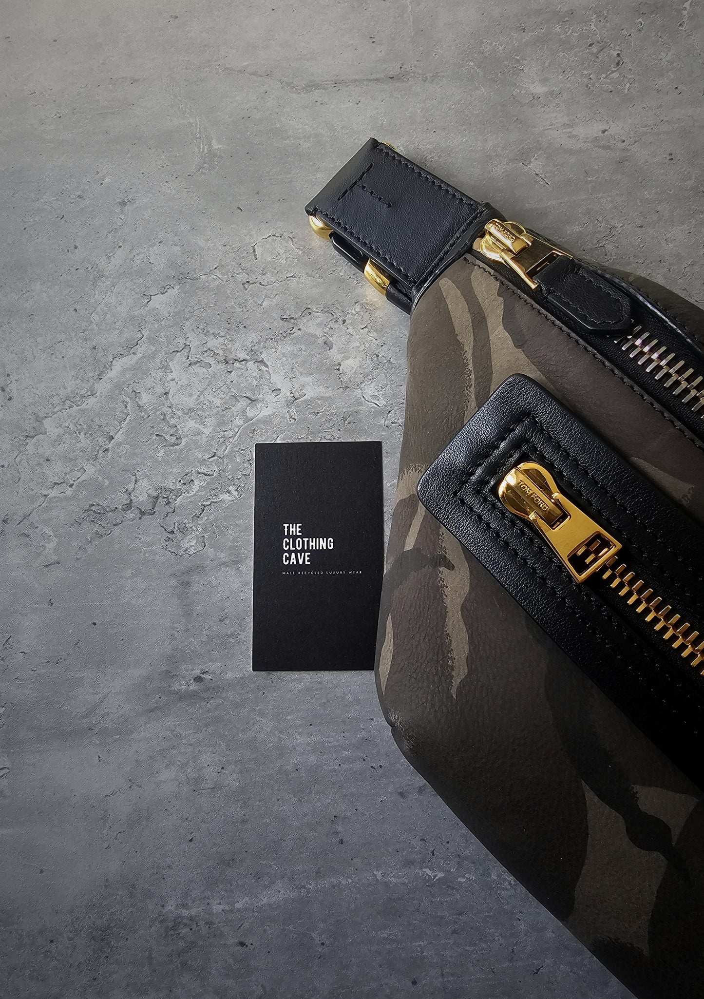 TOM FORD Leather-Trimmed Camouflage Nubuck Belt Bag