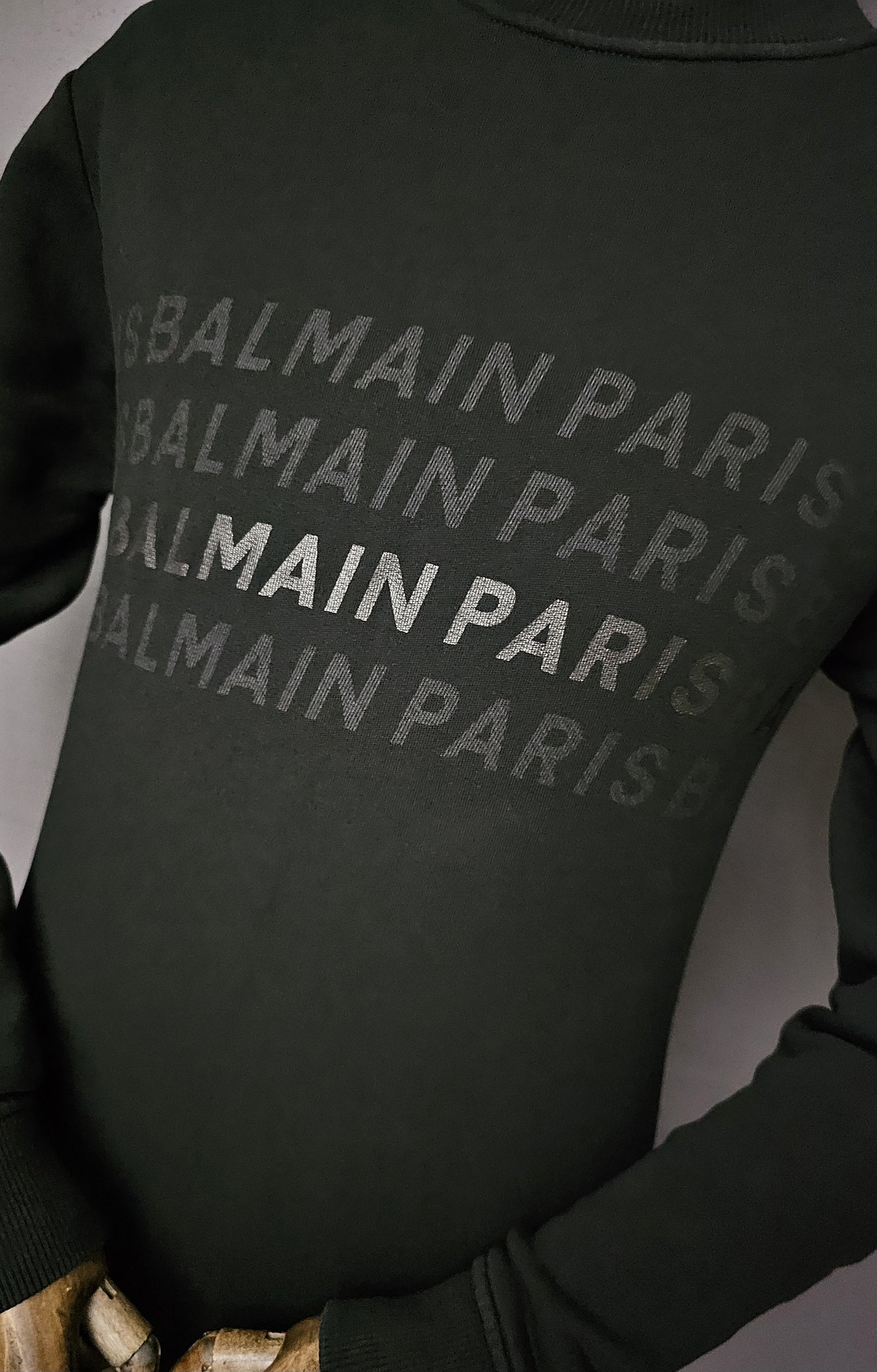 BALMAIN Logo Repeat Cotton Sweatshirt