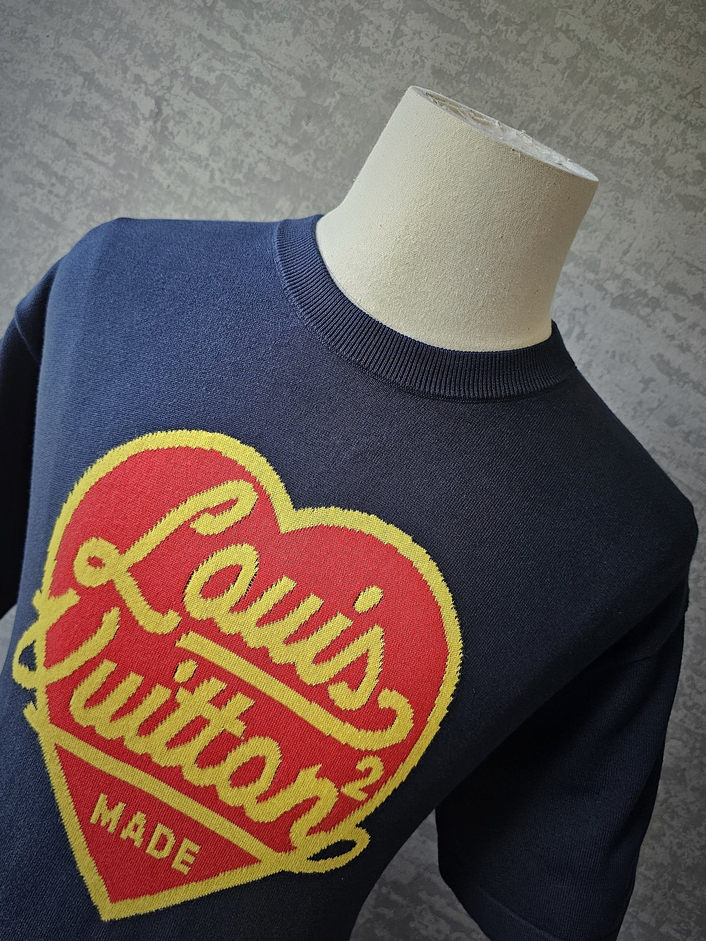 LOUIS VUITTON x NIGO Intarsia Jacquard Heart Crewneck Knit T-Shirt