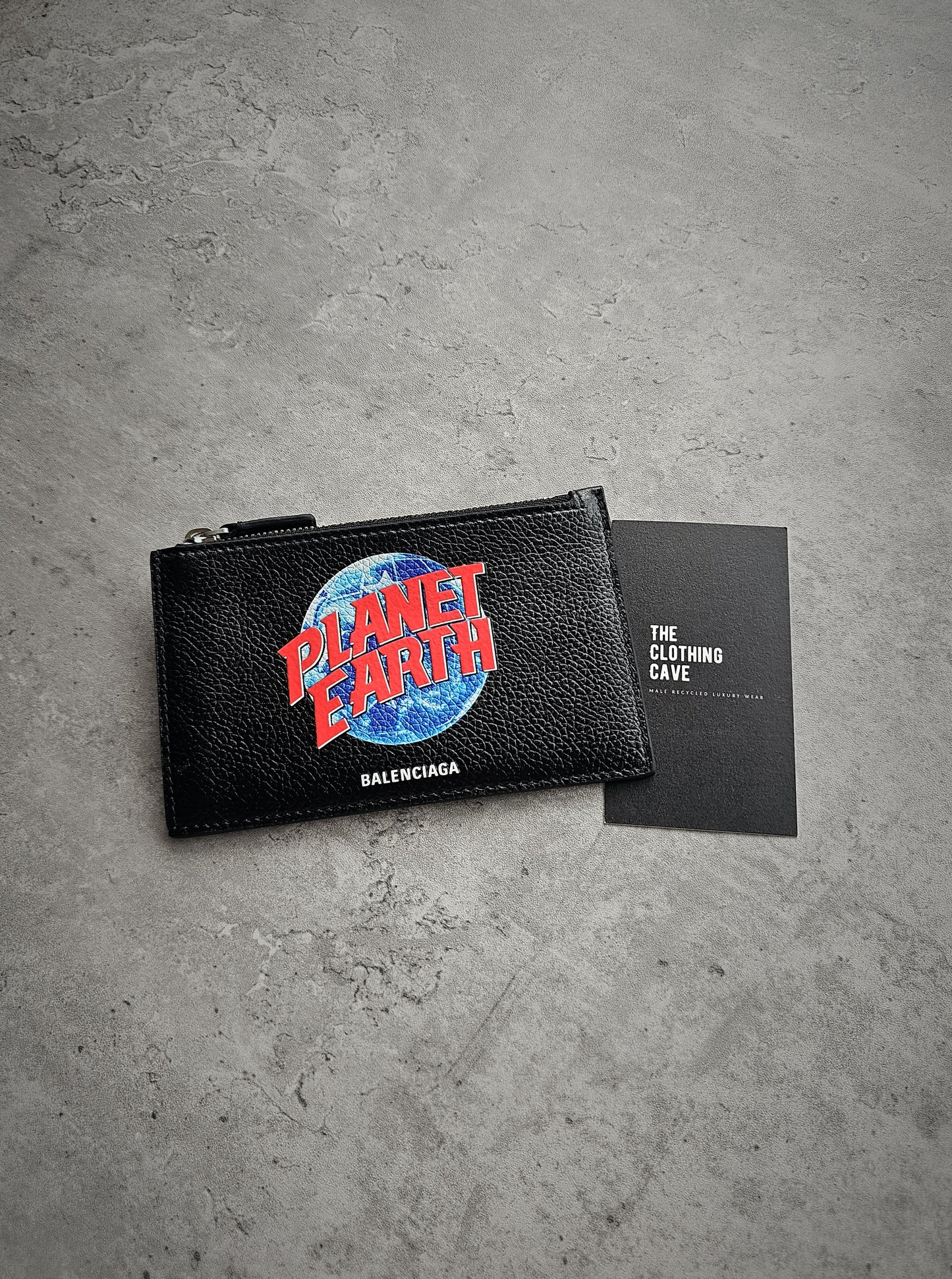 BALENCIAGA Planet Earth Card & Coin Holder