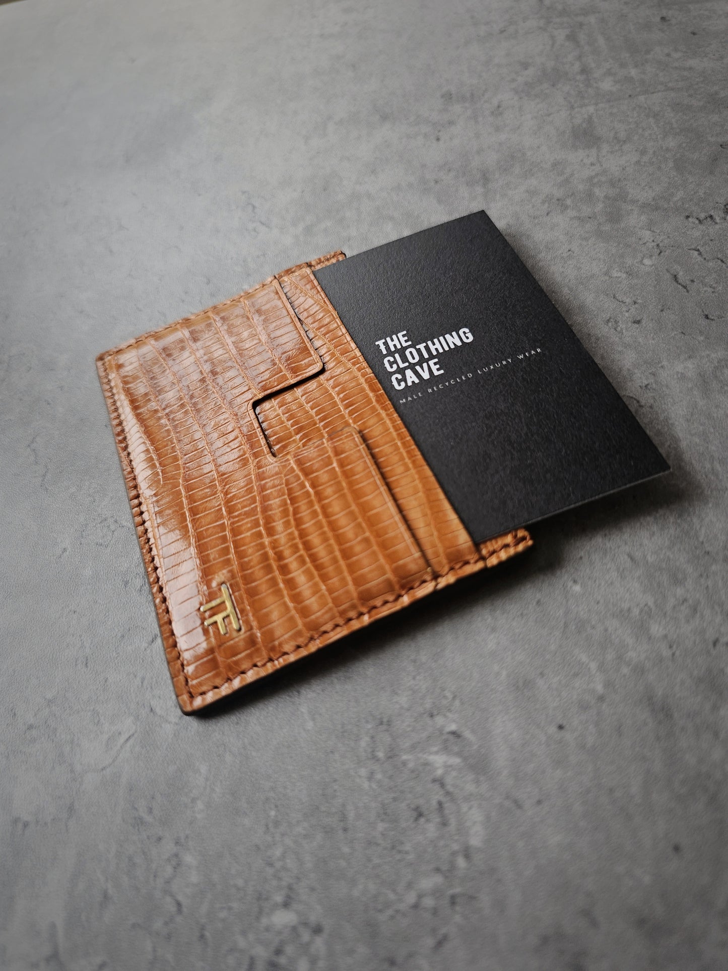 TOM FORD T-Line TF Croc-Embossed Leather Card Holder