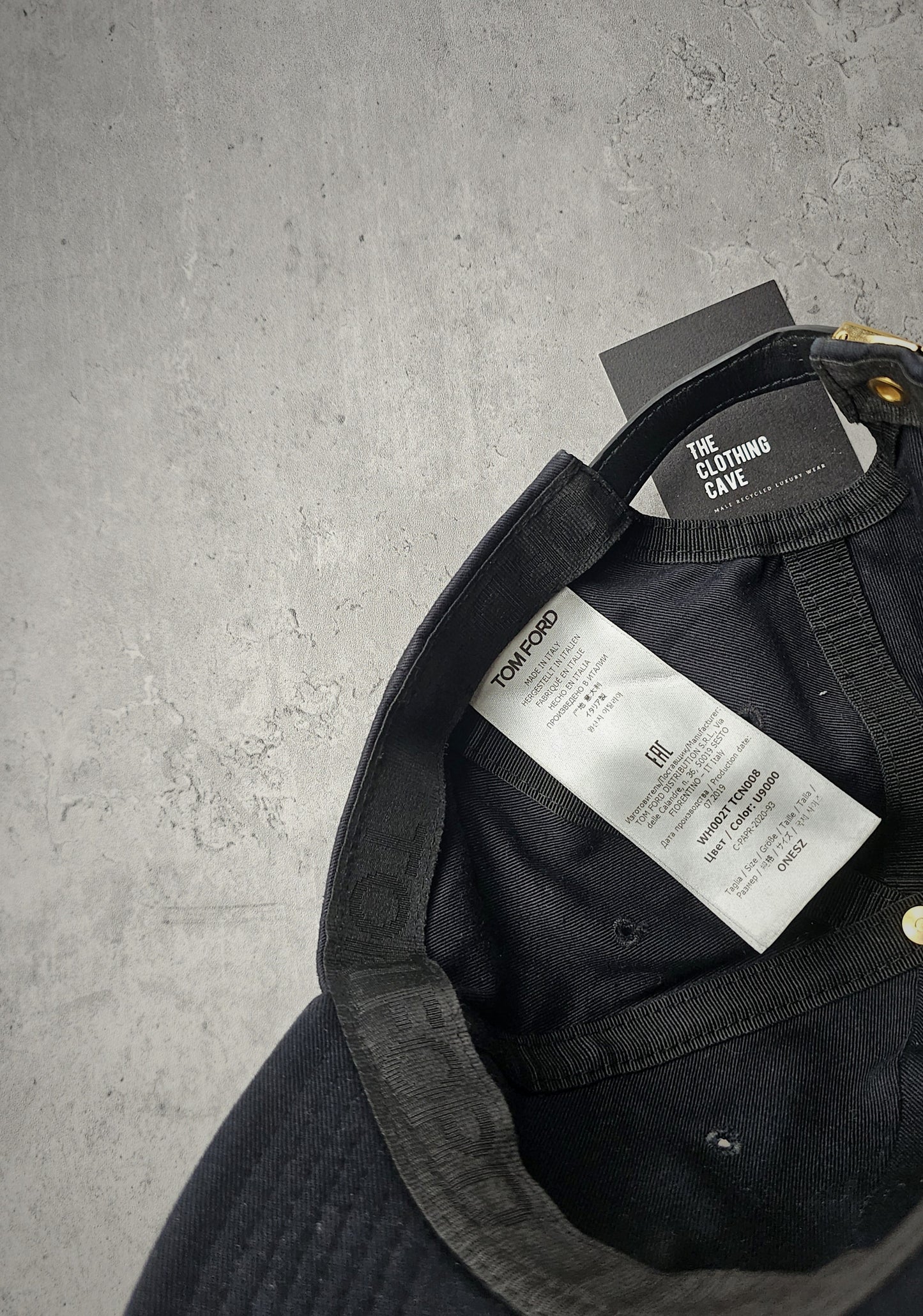 TOM FORD TF Canvas Logo Navy Baseball Cap