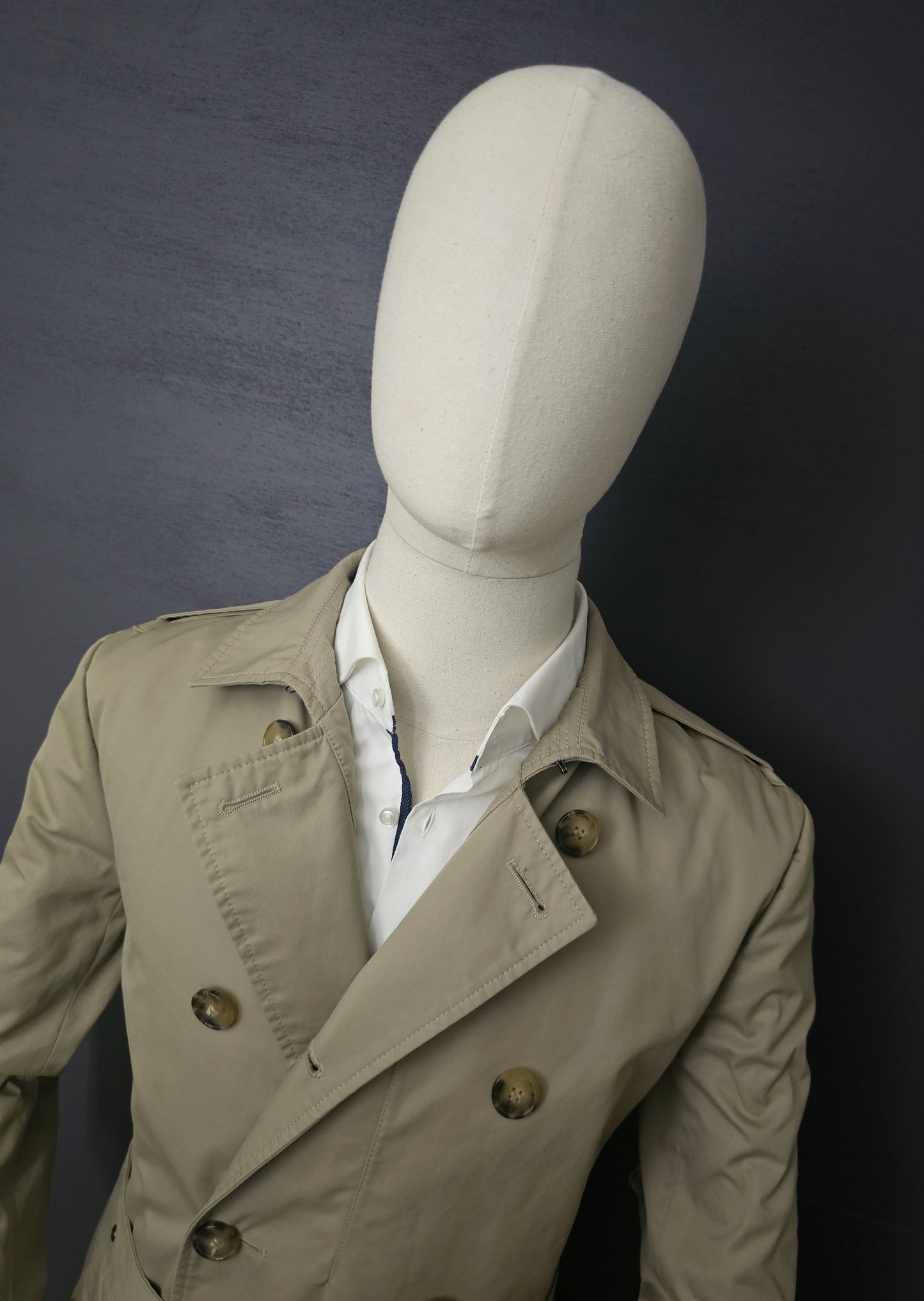 ALL SAINTS Amend Mac Beige Trench Coat