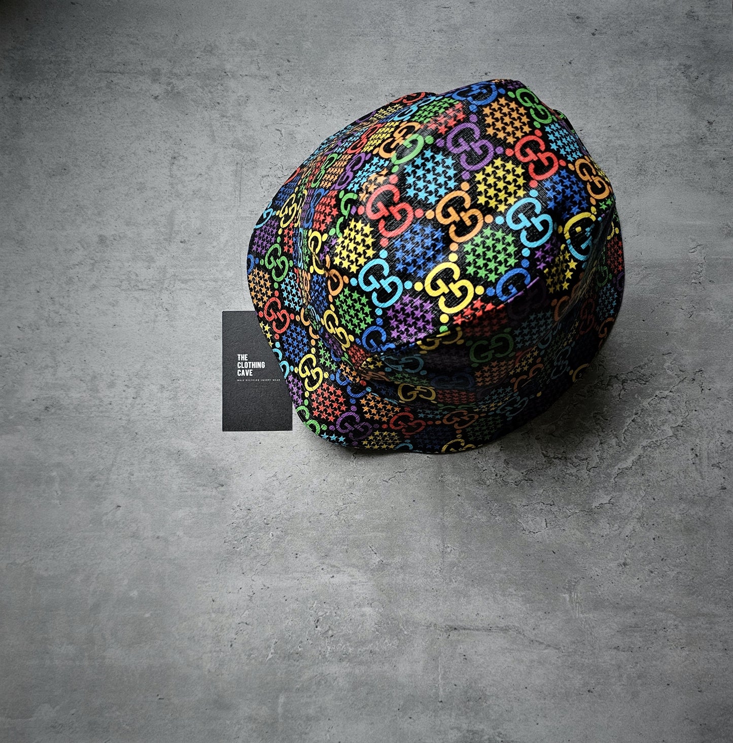 GUCCI GG Supreme Monogram Psychedelic Fedora Bucket Hat